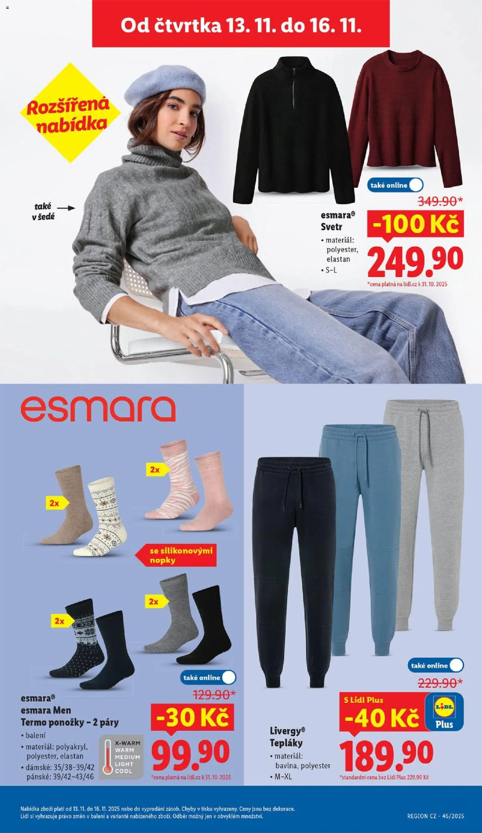 Lidl leták od 13.11.2025 | Strana: 37 | Produkty: Svetr, Ponožky, Tepláky