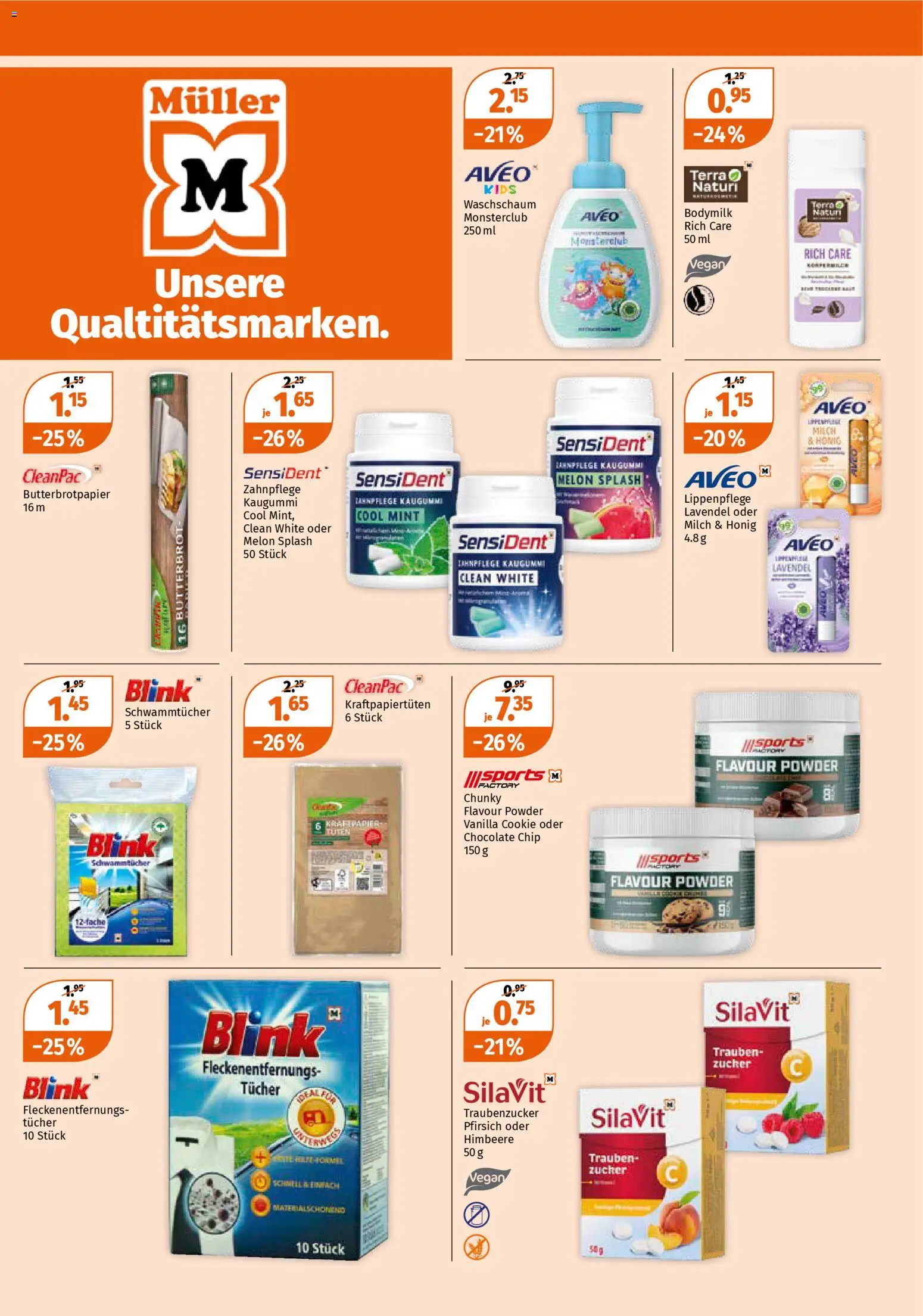 Müller Aktionen – gültig ab 30.10.2025 | Seite: 22 | Produkte: Body Lotion, Himbeere, Pfirsich, Zucker