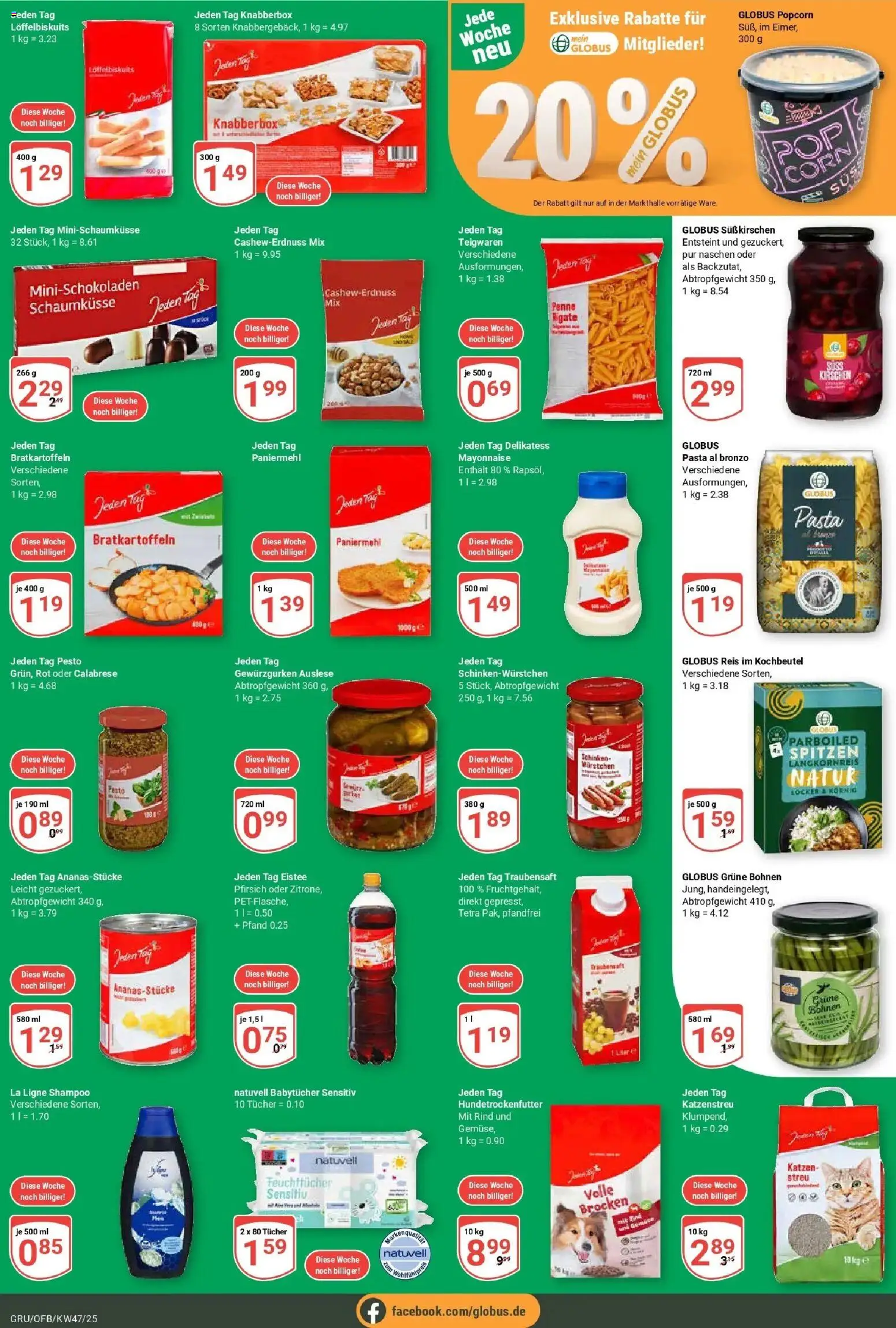 Globus prospekt Grünstadt	 – gültig ab 17.11.2025 | Seite: 5 | Produkte: Kirschen, Gemüse, Pasta, Schinken