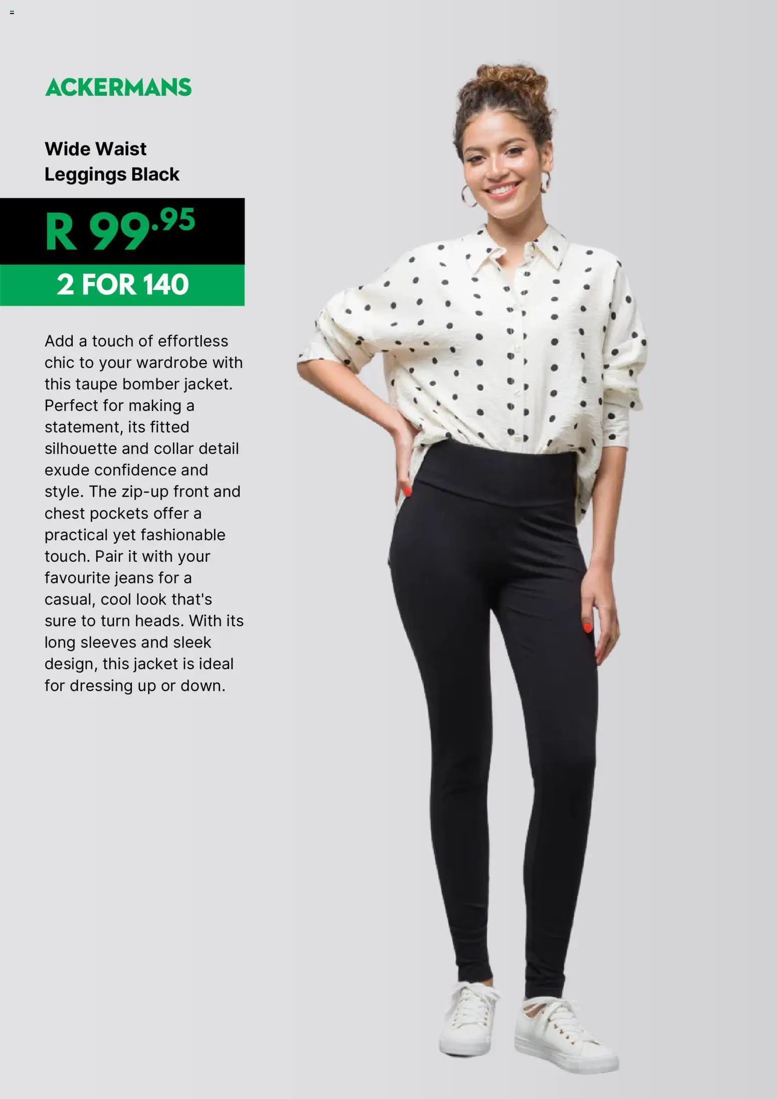 New Ackermans catalogue – valid from 21.04.2026 | Page: 3 | Products: Jacket, Leggings, Jeans, Dressing