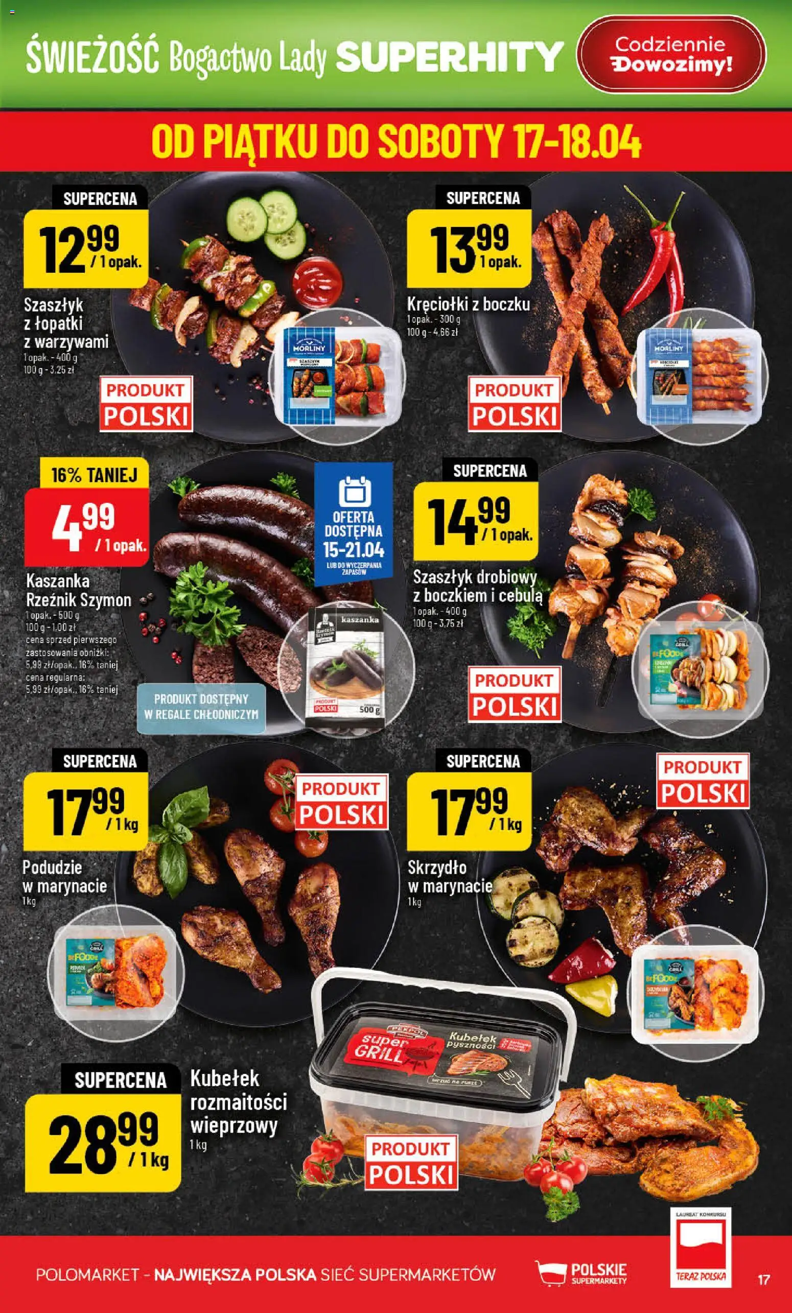 POLOmarket gazetka od 15.04.2026 | Strona: 17 | Produkty: Grill, Kaszanka