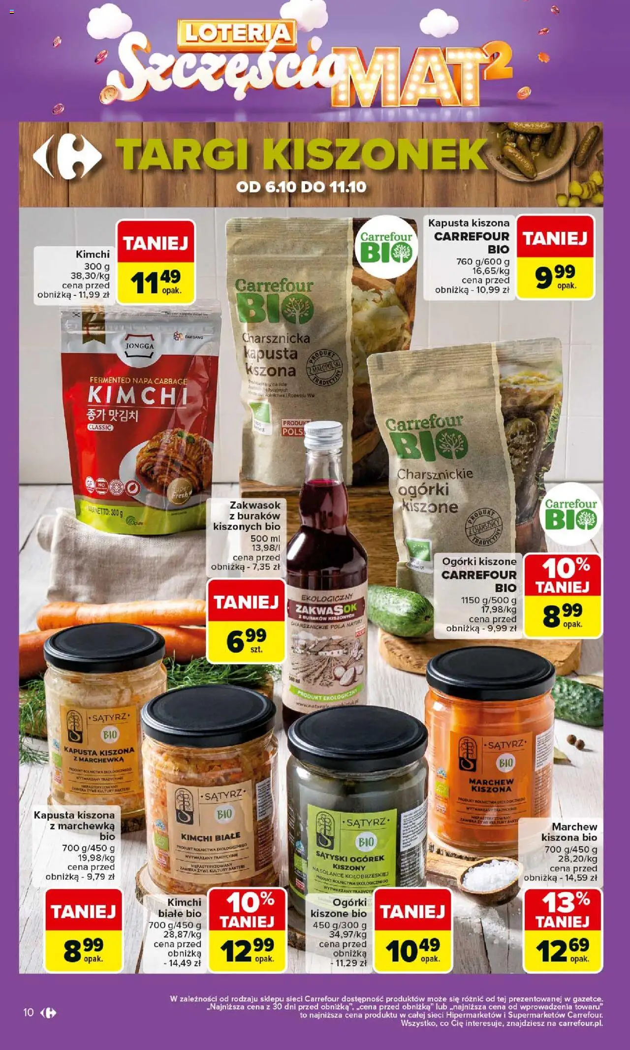 Carrefour Gazetka od 06.10.2025 | Strona: 10 | Produkty: Kimchi, Kapusta, Marchewka, Ogórki