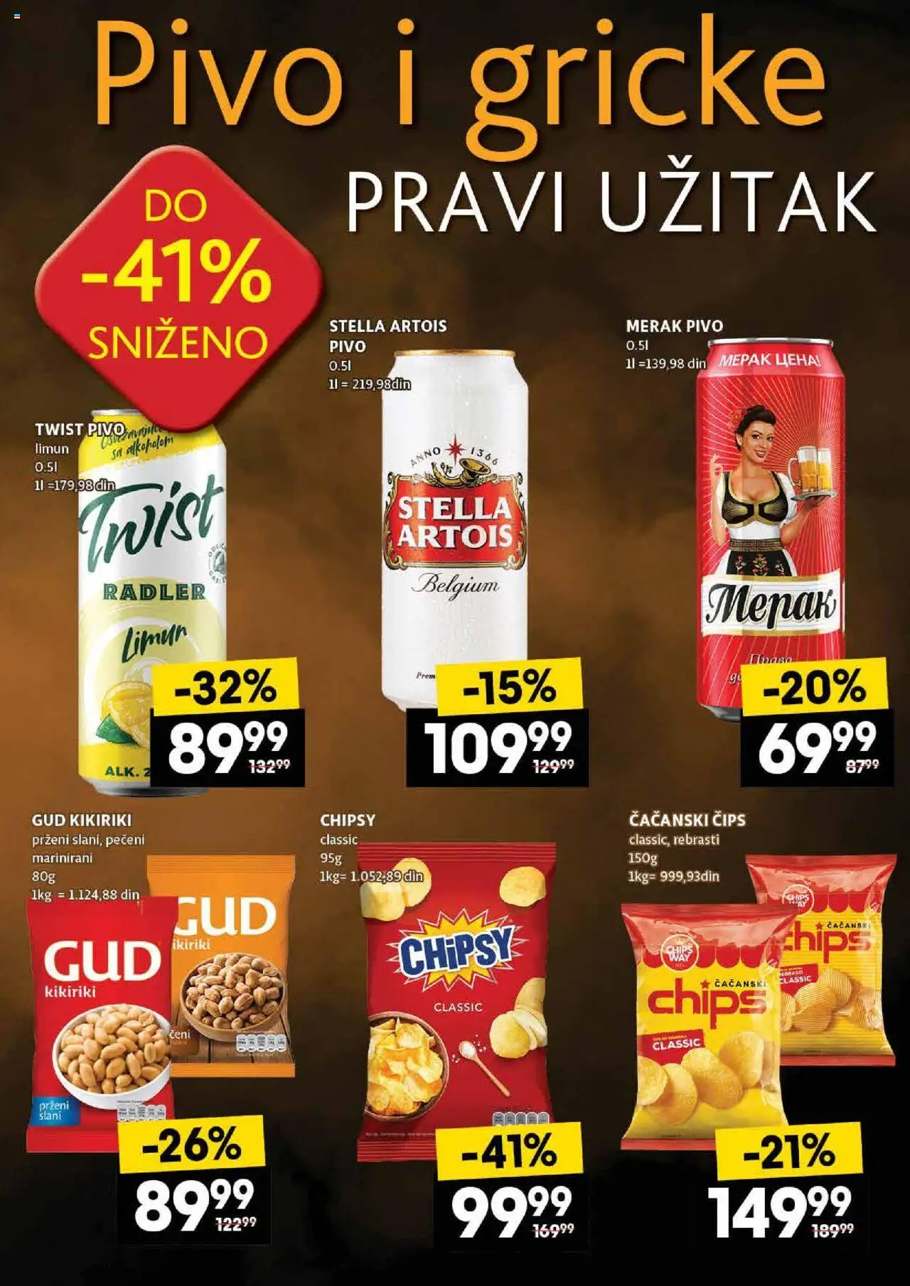 Idea katalog - važi od 24.07.2025 | Strana: 41 | Proizvode: Čips, Stella Artois, Pivo, Limun