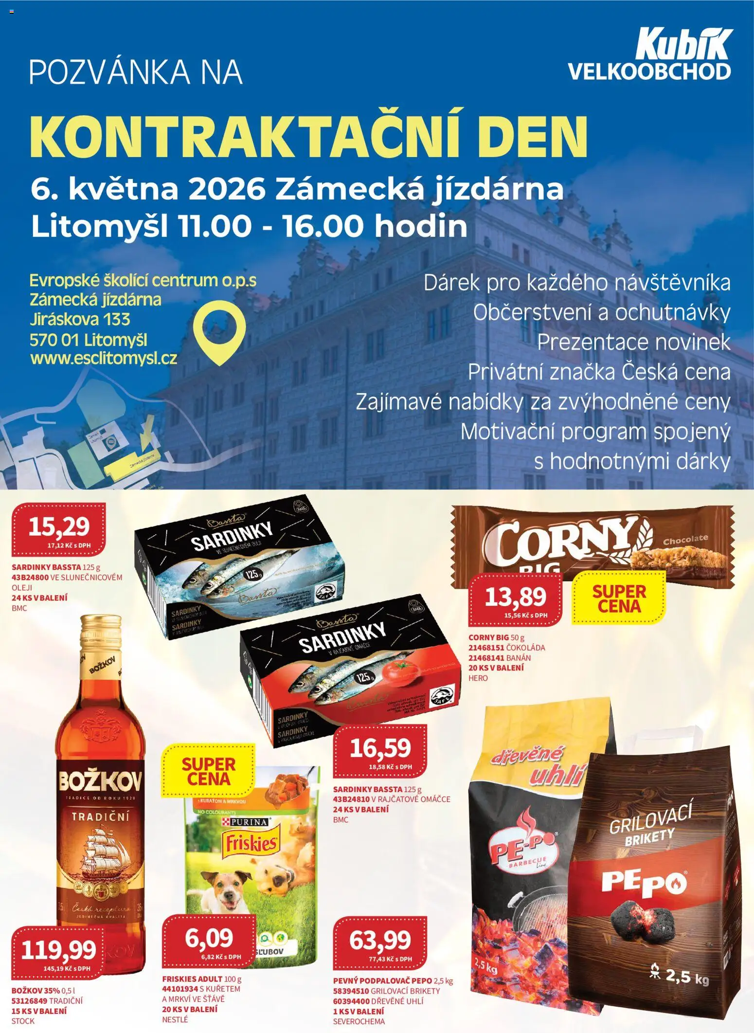 Kubík leták - Velkoobchod 04/2026 od 01.04.2026 | Strana: 44 | Produkty: Dřevěné uhlí, Brikety, Banán, Sardinky