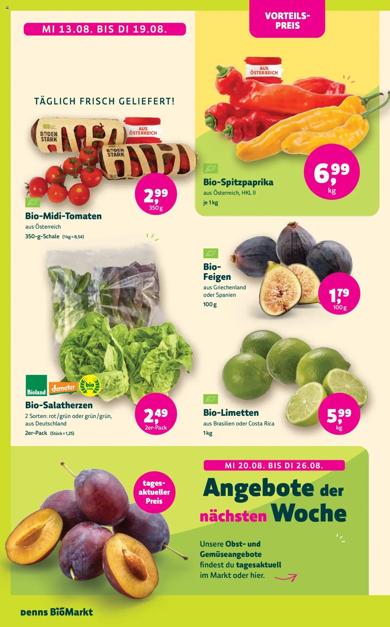 Denns BioMarkt Angebote gültig ab 13.08.2025 | Seite: 2 | Produkte: Obst