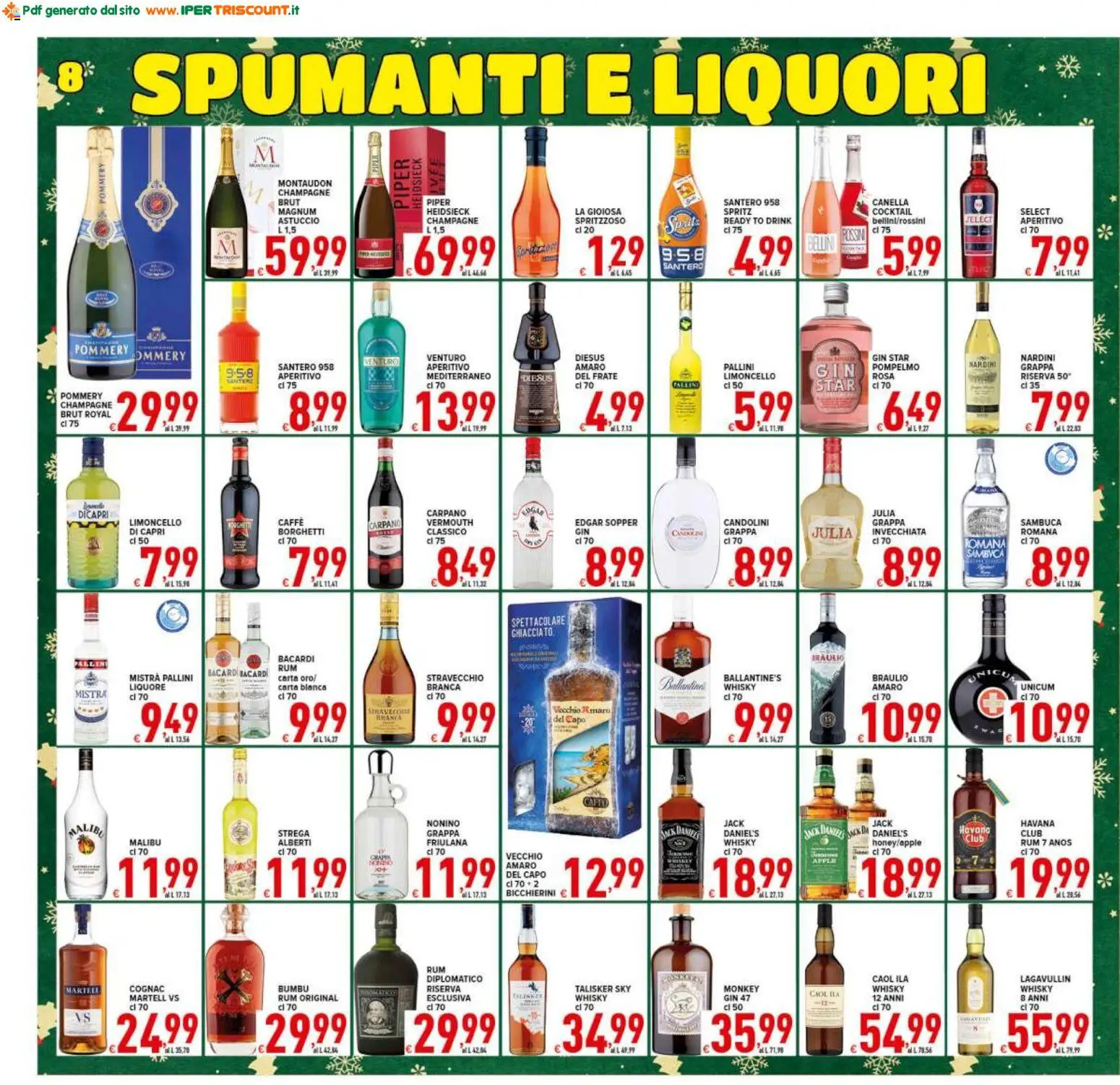 Volantino Ipertriscount del 06.12.2025 | Pagina: 8 | Prodotti: Gin, Pompelmo, Liquore, Amaro