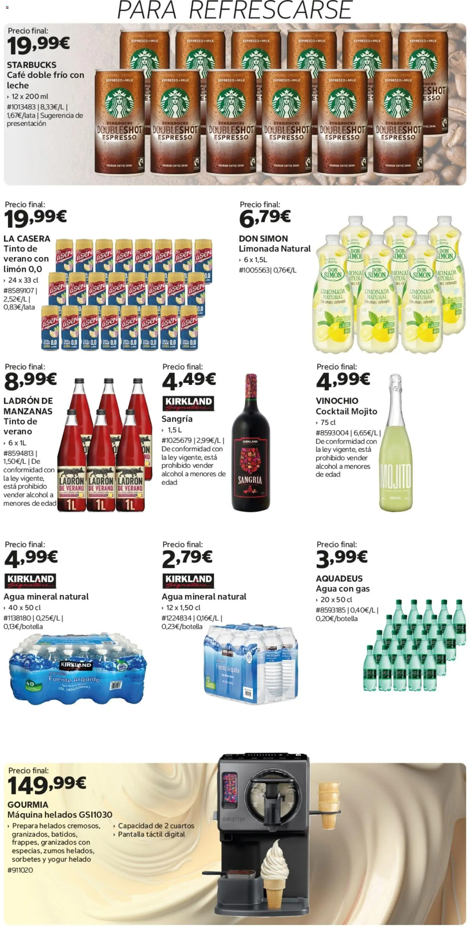 Costco catálogo │ válido desde el 18.04.2026 | Página: 4 | Productos: Leche, Yogur, Helado, Agua mineral