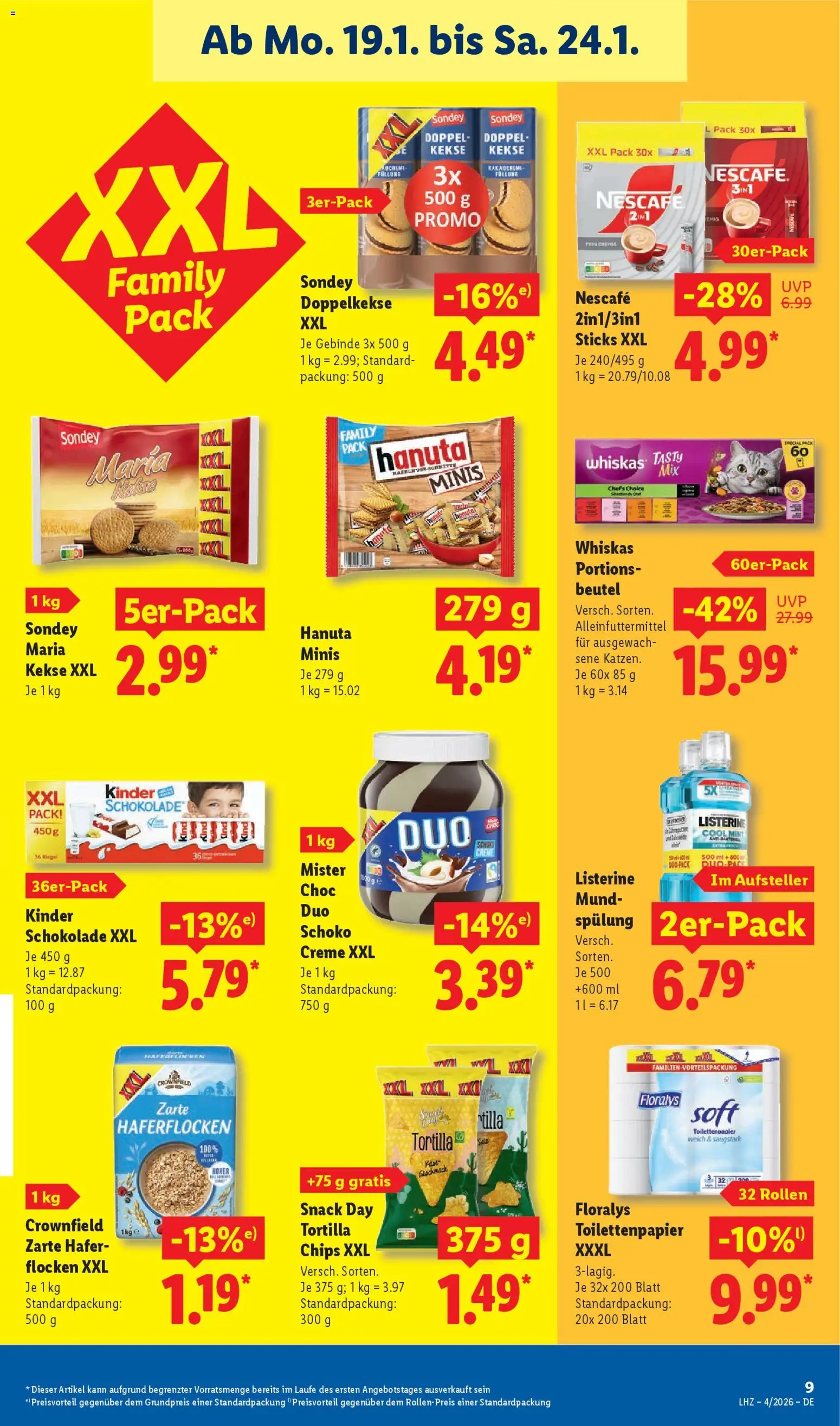 Lidl Prospekt Kornwestheim – gültig ab 19.01.2026 | Seite: 15 | Produkte: Nescafe, Creme, Flocken, Toilettenpapier