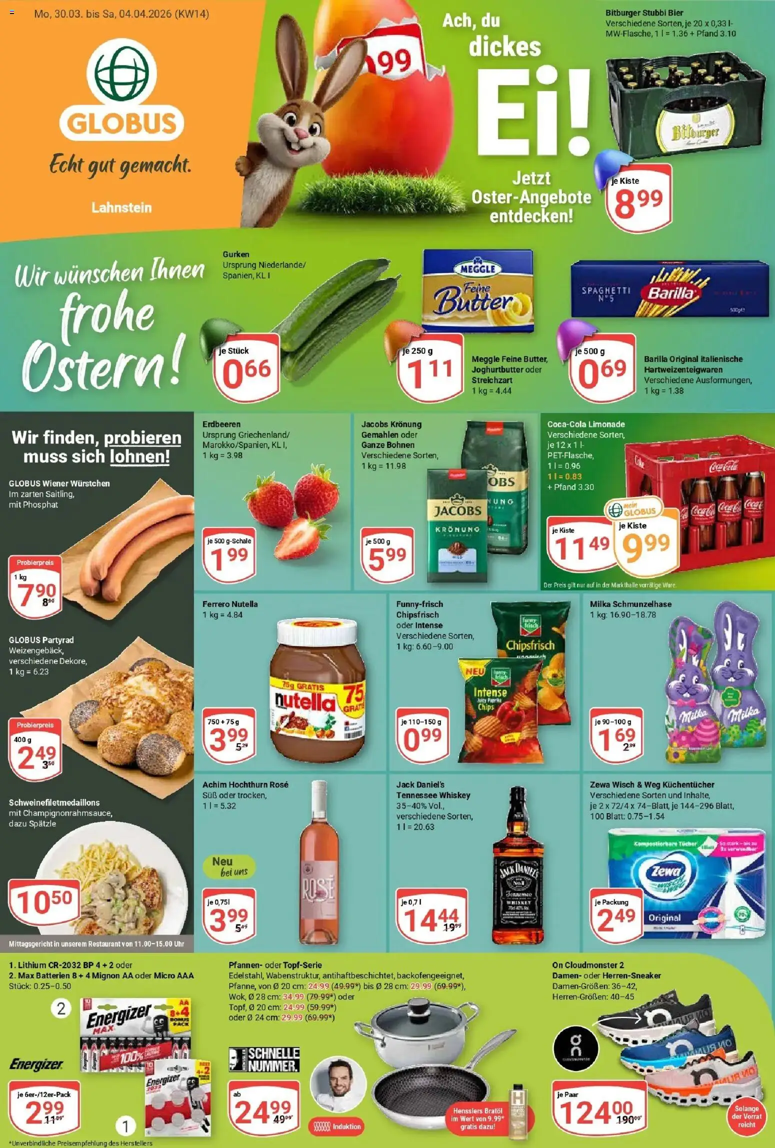 Globus prospekt Lahnstein	 – gültig ab 30.03.2026 | Seite: 7 | Produkte: Wiener wurstchen, Milka, Erdbeeren, Whiskey