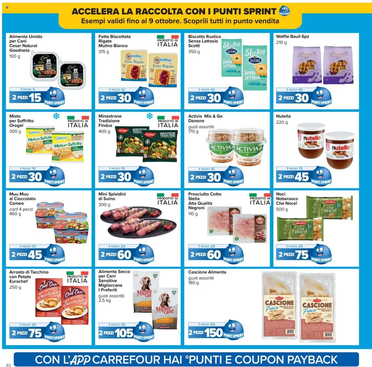 Volantino Carrefour del 15.09.2025 | Pagina: 40 | Prodotti: Minestrone, Prosciutto Cotto, Suino, Fette biscottate