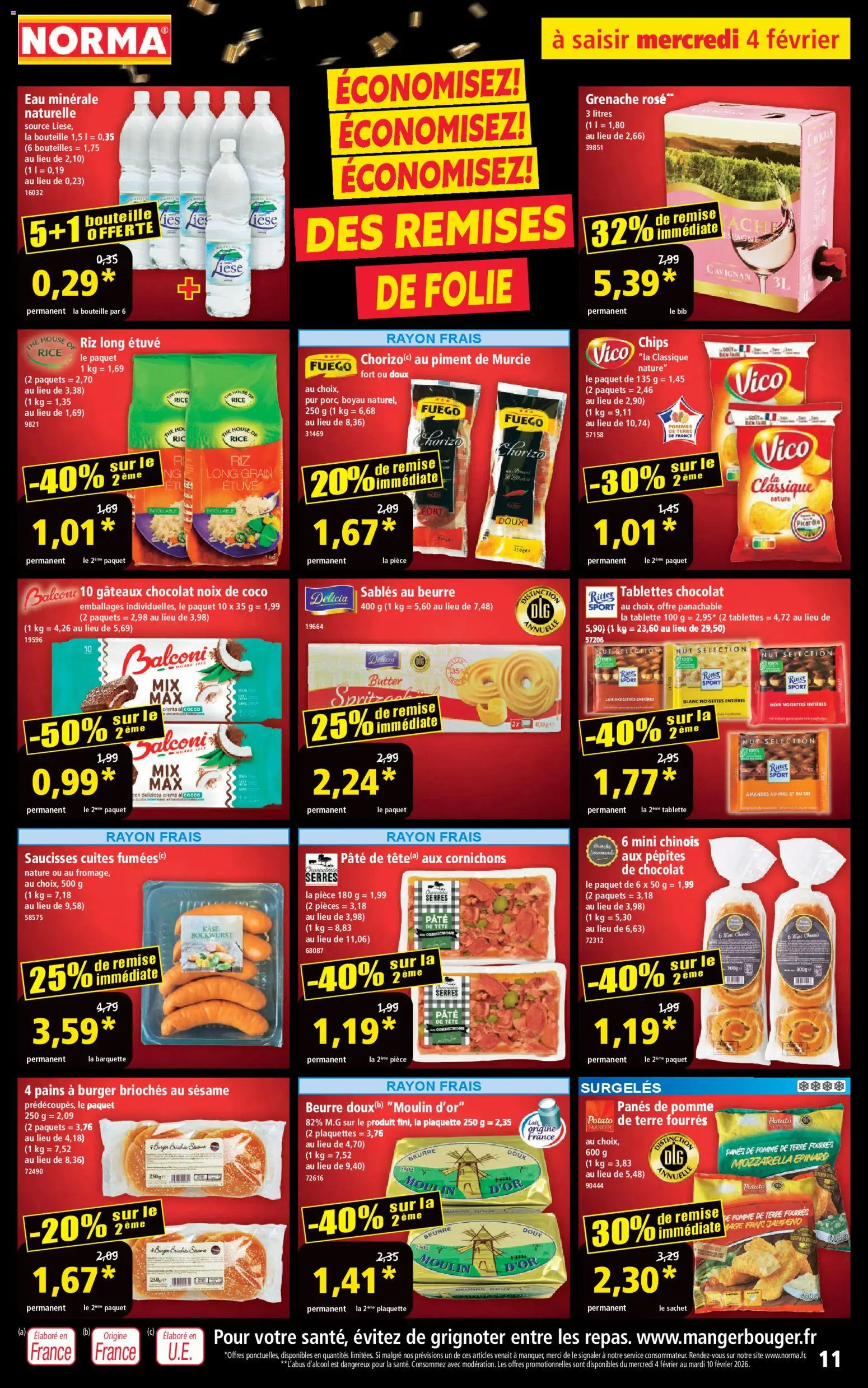 {H1} | Page: 11 | Produits: Piment, Lait, Thé, Chips