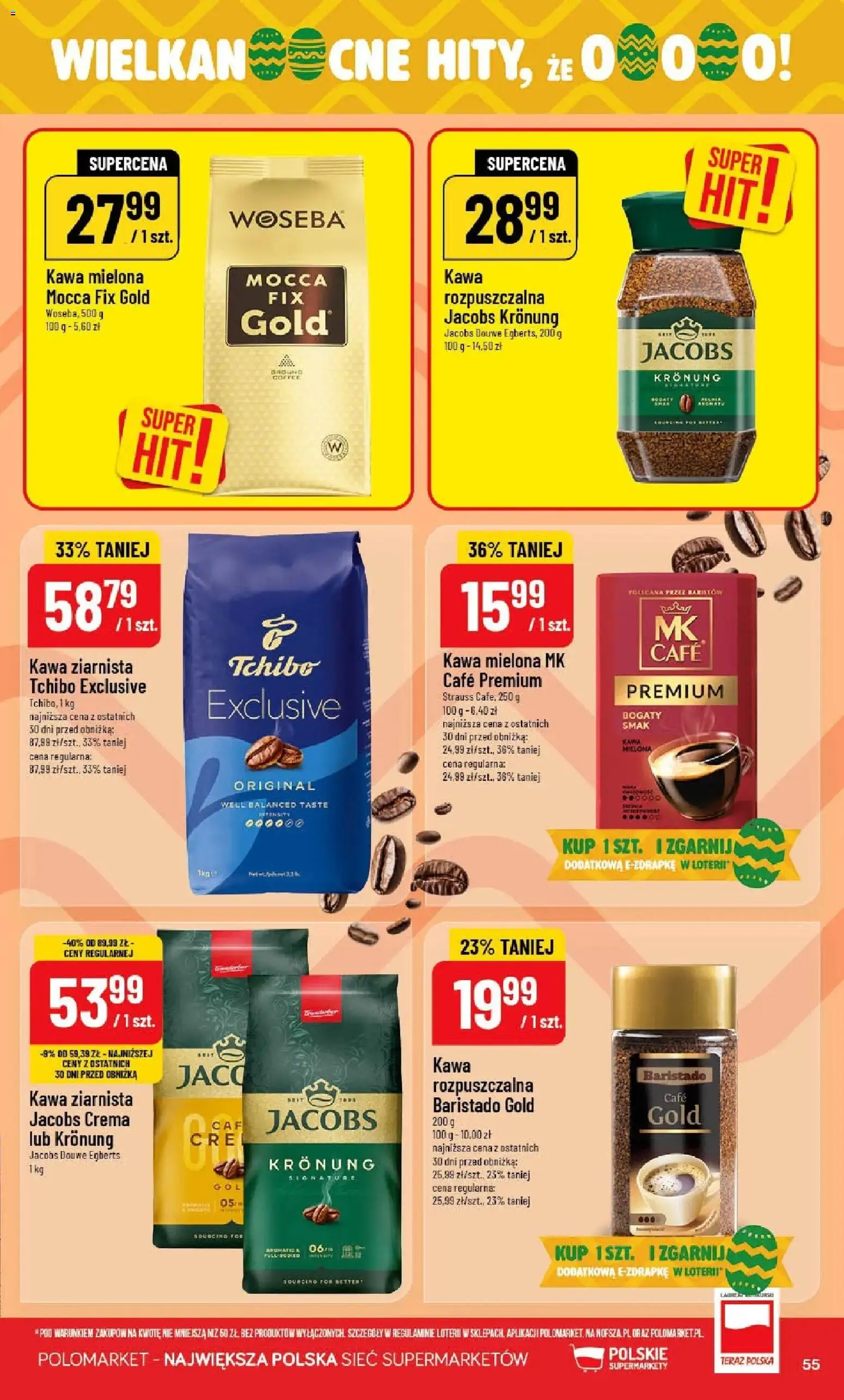 POLOmarket gazetka od 01.04.2026 | Strona: 55 | Produkty: Kawa ziarnista, Tchibo exclusive, Tchibo, Kawa