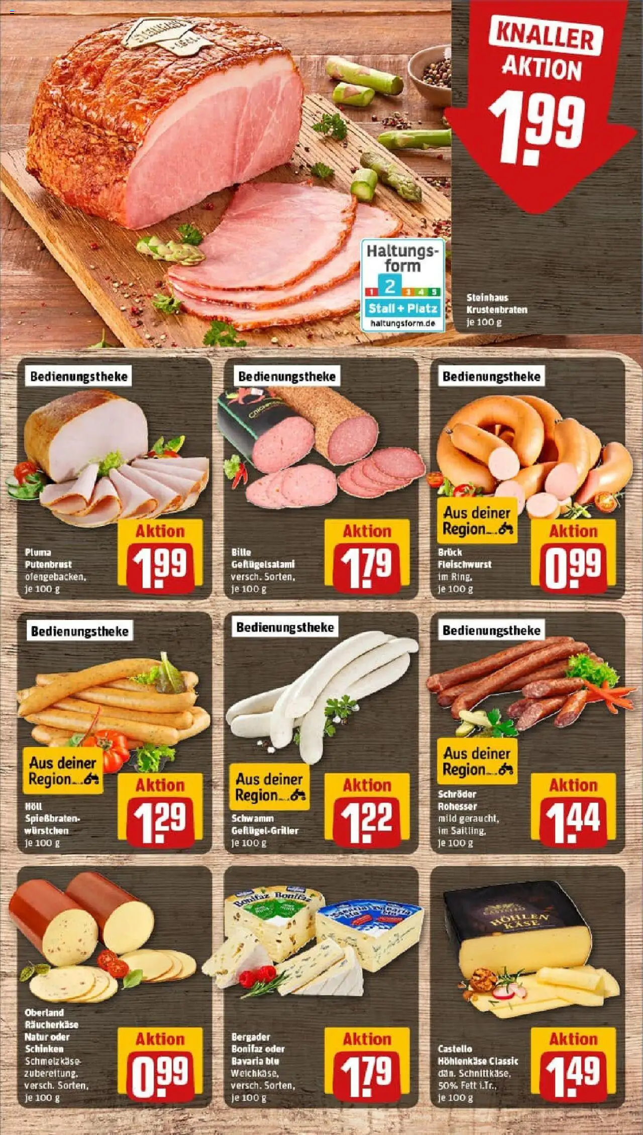 Rewe prospekt Rehlingen - Siersburg	 - gültig ab dem 13.07.2025 | Seite: 9 | Produkte: Käse, Krustenbraten, Salami, Schinken