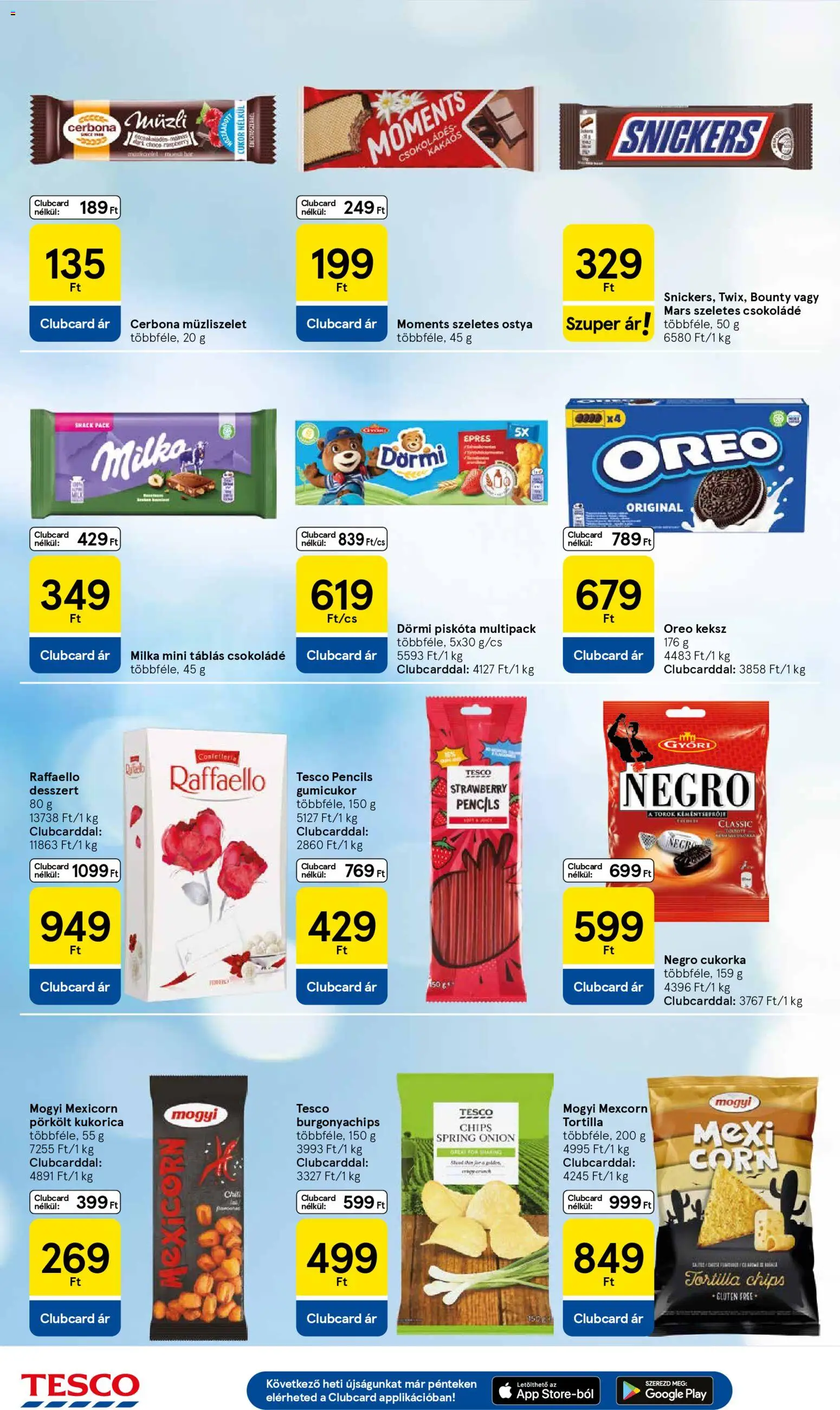 Tesco akciós ujság - amely érvényes a következő dátumtól: 02.01.2026 | Oldal: 22 | Termékek: Raffaello, Snickers, Csokoládé, Cukor