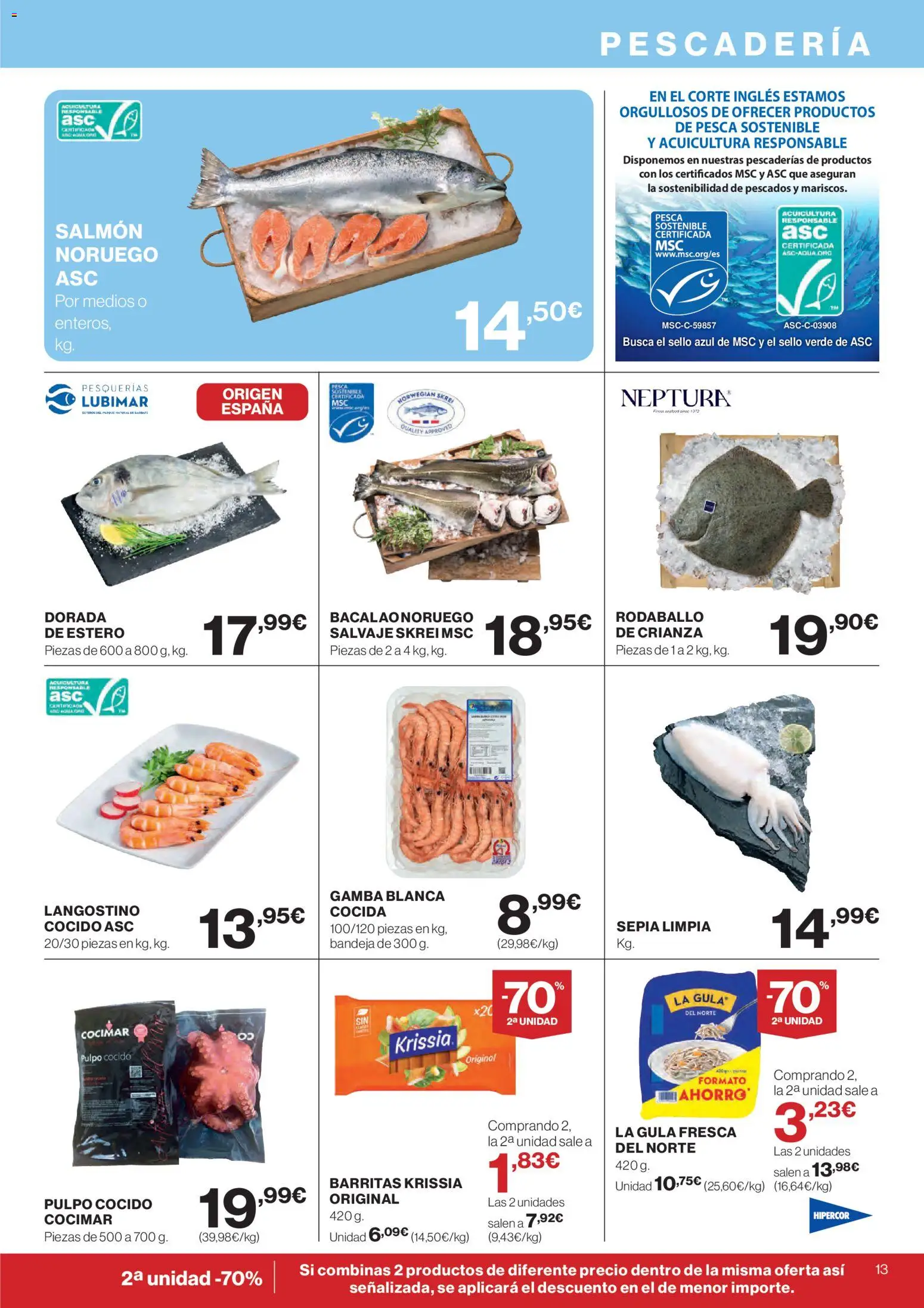 Hipercor catálogo │ válido desde el 26.02.2026 | Página: 13 | Productos: Bandeja, Langostino, Gamba