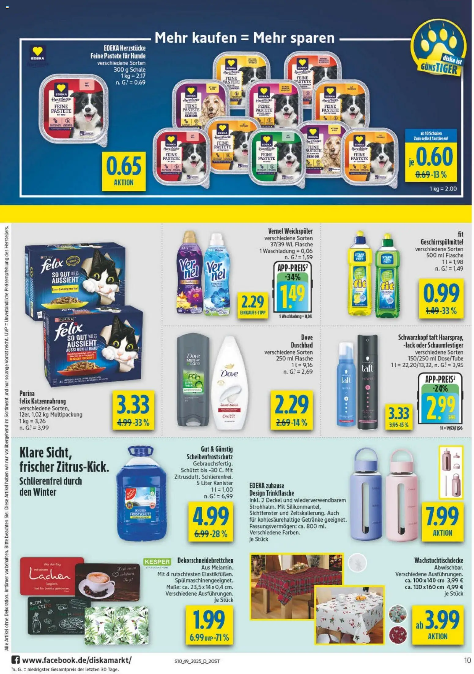Diska - Diska Angebote Sachsen-Thüringen KW49 – gültig ab 01.12.2025 | Seite: 10 | Produkte: Weichspüler, Geschirrspülmittel, Vernel