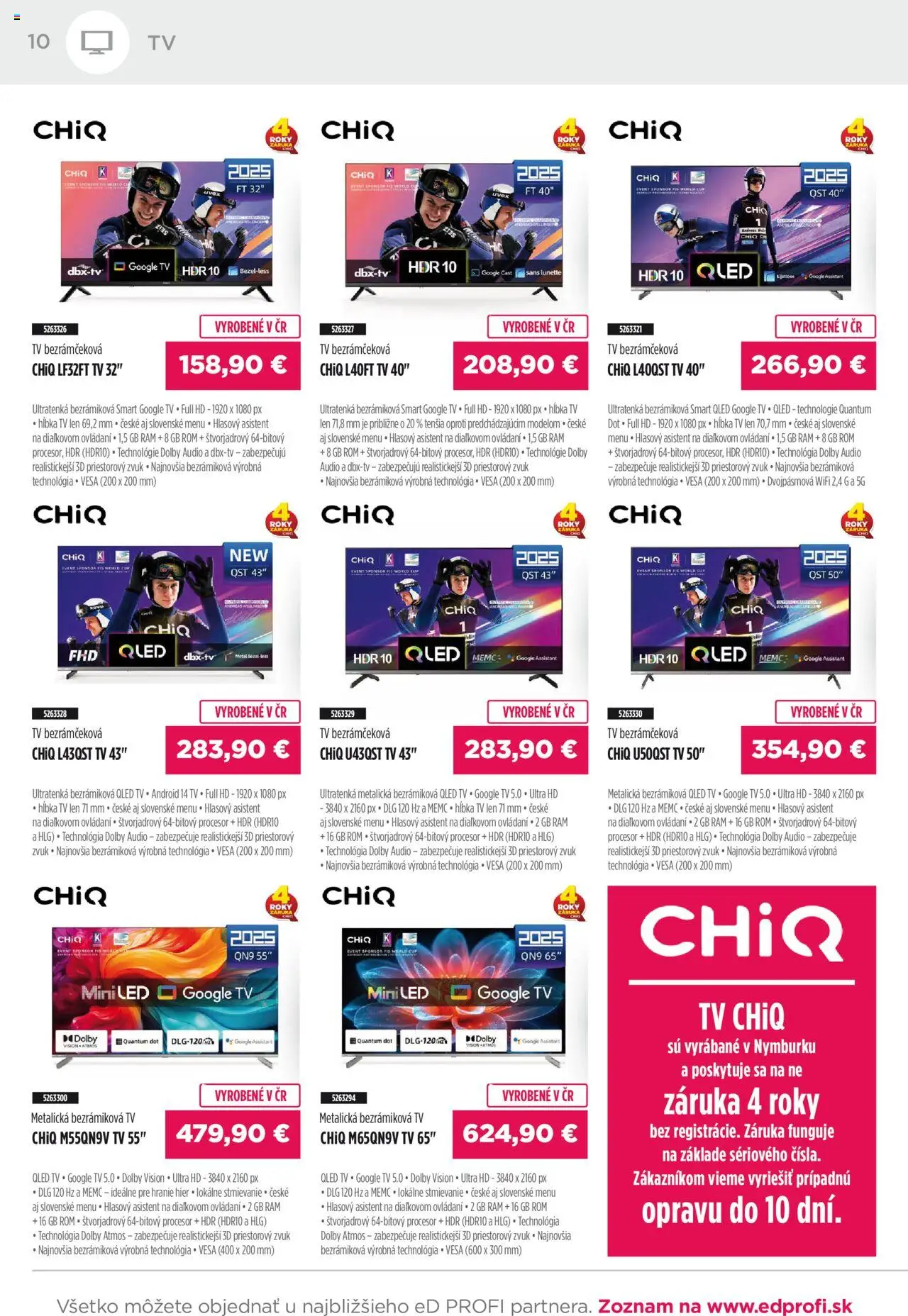Nové ED Profi akcie – leták je platný od 01.10.2025 | Strana: 10 | Produkty: Tv, Rám