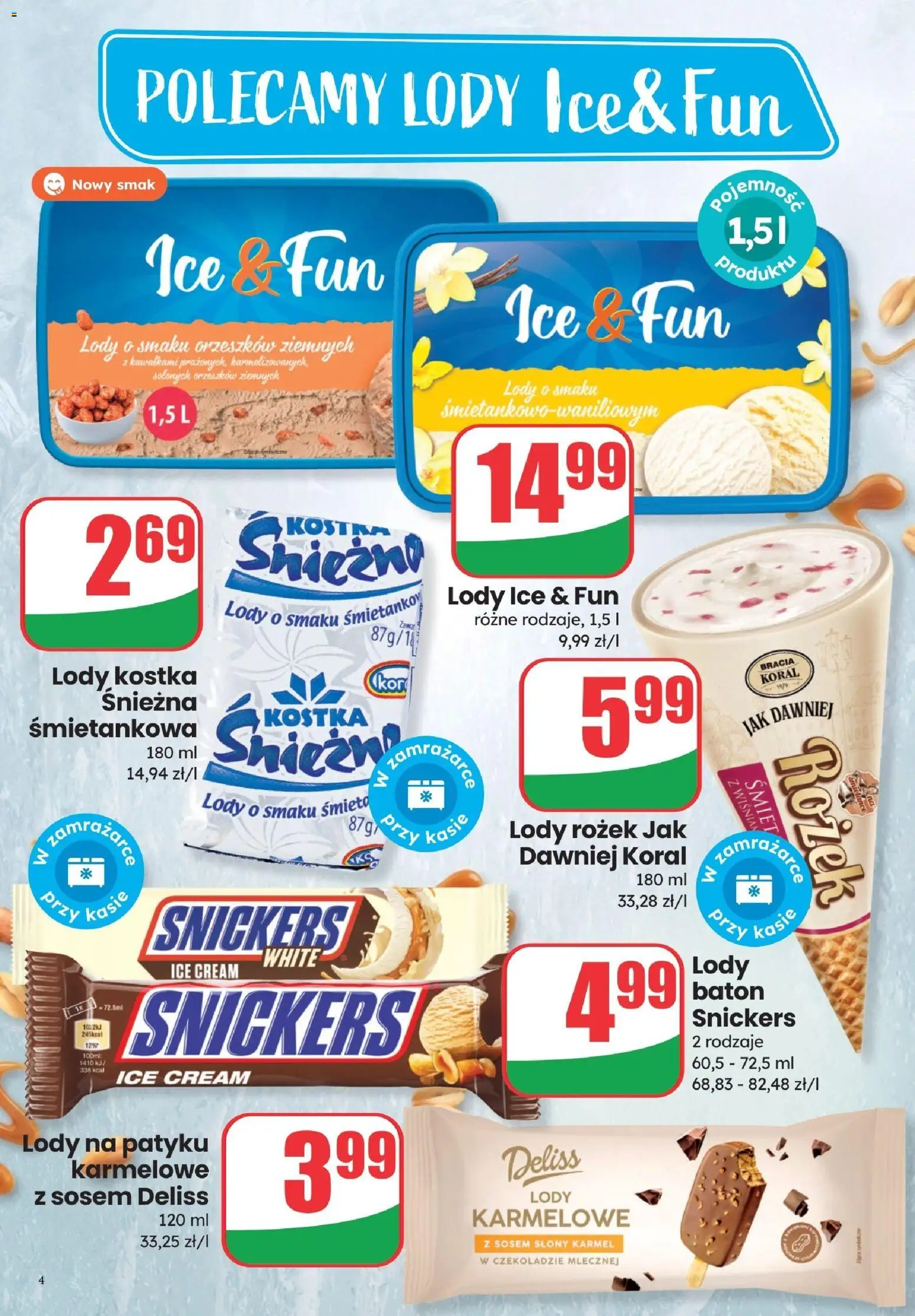 Dino gazetka - Czas na majówkę od 29.04.2026 | Strona: 4 | Produkty: Lody na patyku, Baton, Lody