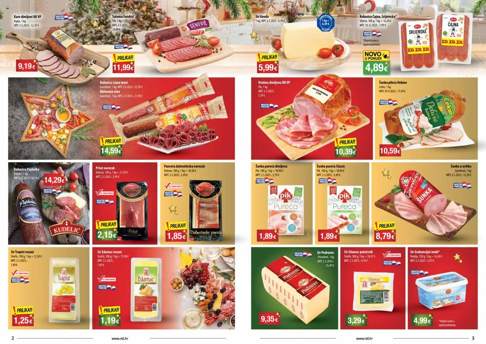 NTL katalog | vrijedi od 24.12.2025 | Stranica: 2 | Proizvodi: Sir, Trapist, Pršut, Panceta