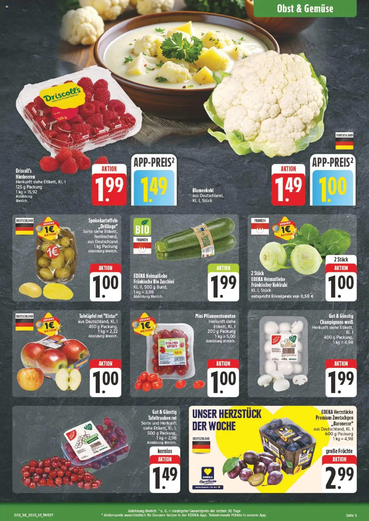 nah & gut Prospekt 	 – gültig ab 15.09.2025 | Seite: 3 | Produkte: Himbeeren, Kohlrabi, Tomaten, Blumenkohl