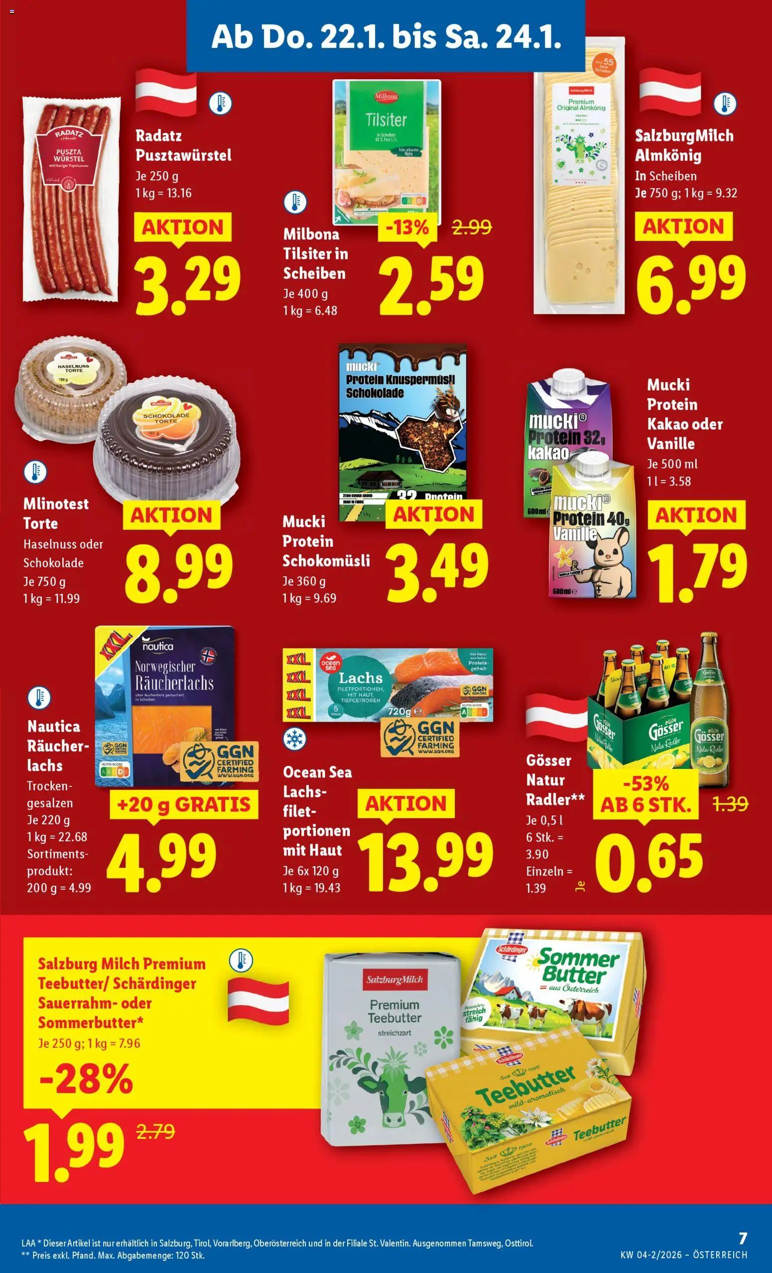 Lidl Flugblatt - Altenmarkt im Pongau, St. Johann im Pongau, Zell am See gültig ab 22.01.2026 | Seite: 11 | Produkte: Milch, Butter, Schokolade, Sauerrahm