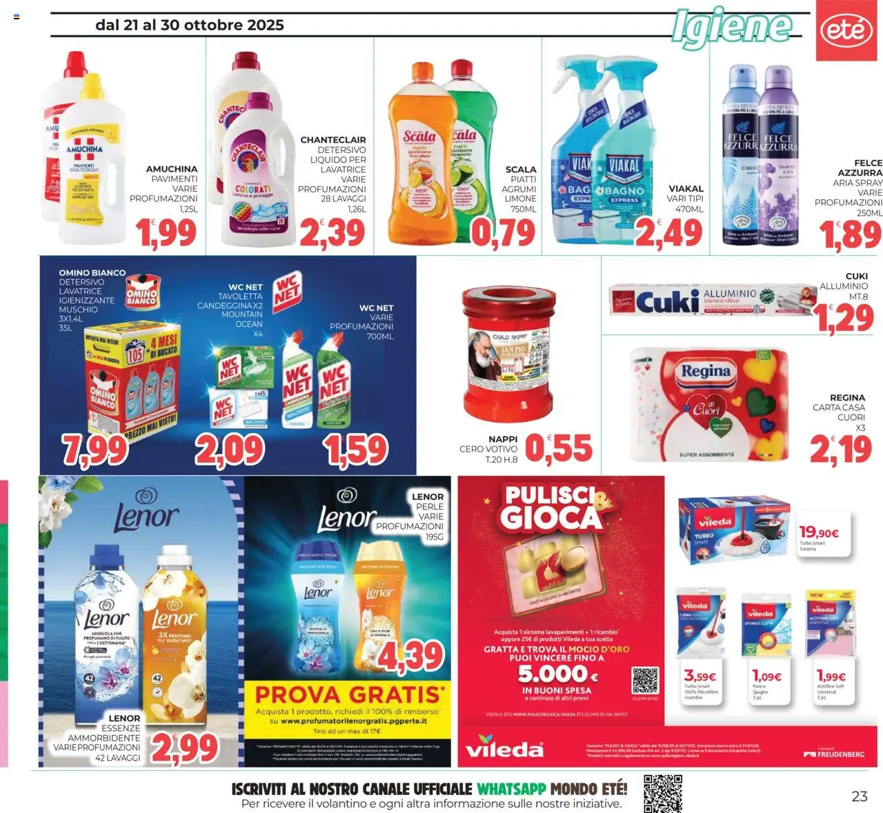 Volantino Eté del 21.10.2025 | Pagina: 23 | Prodotti: Ammorbidente, Limone, Lavatrice, Alluminio