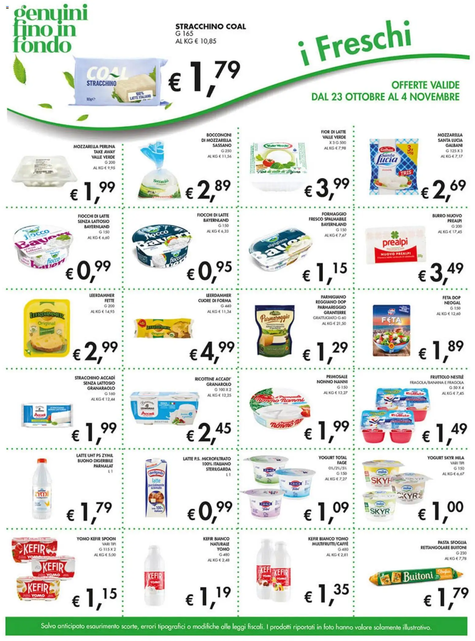 Volantino Coal del 23.10.2025 | Pagina: 6 | Prodotti: Mozzarella, Latte, Formaggio, Pasta