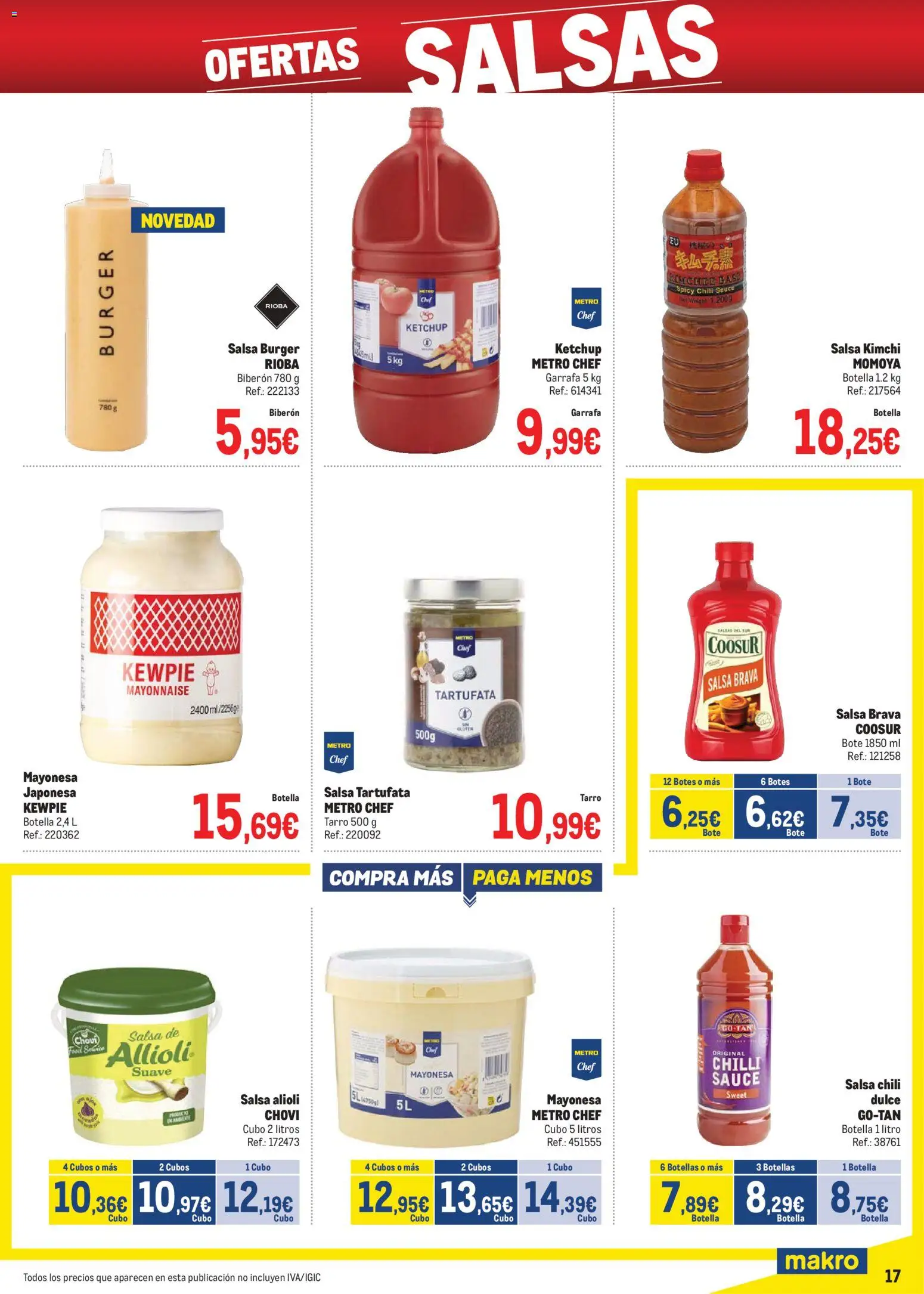 Makro - Precios Canarias │ válido desde el 03.11.2025 | Página: 17 | Productos: Salsa brava, Οθόνη προβολής