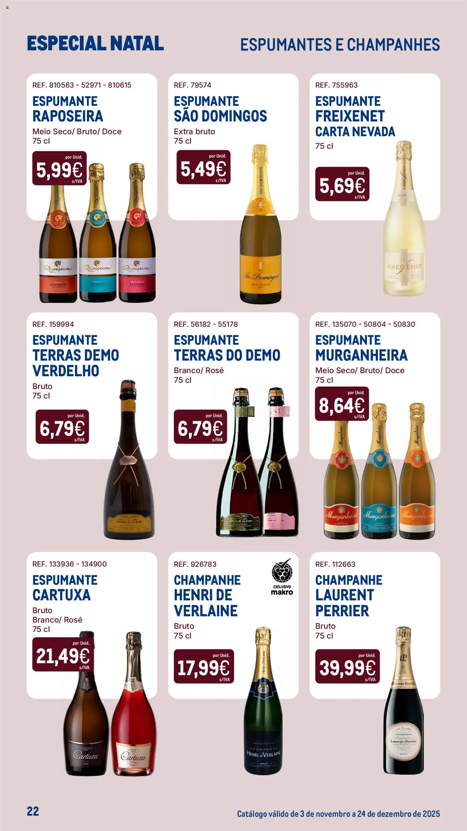 Makro Especial Natal │ válido de 03.11.2025 | Página: 22 | Produtos: Espumante, Champagne