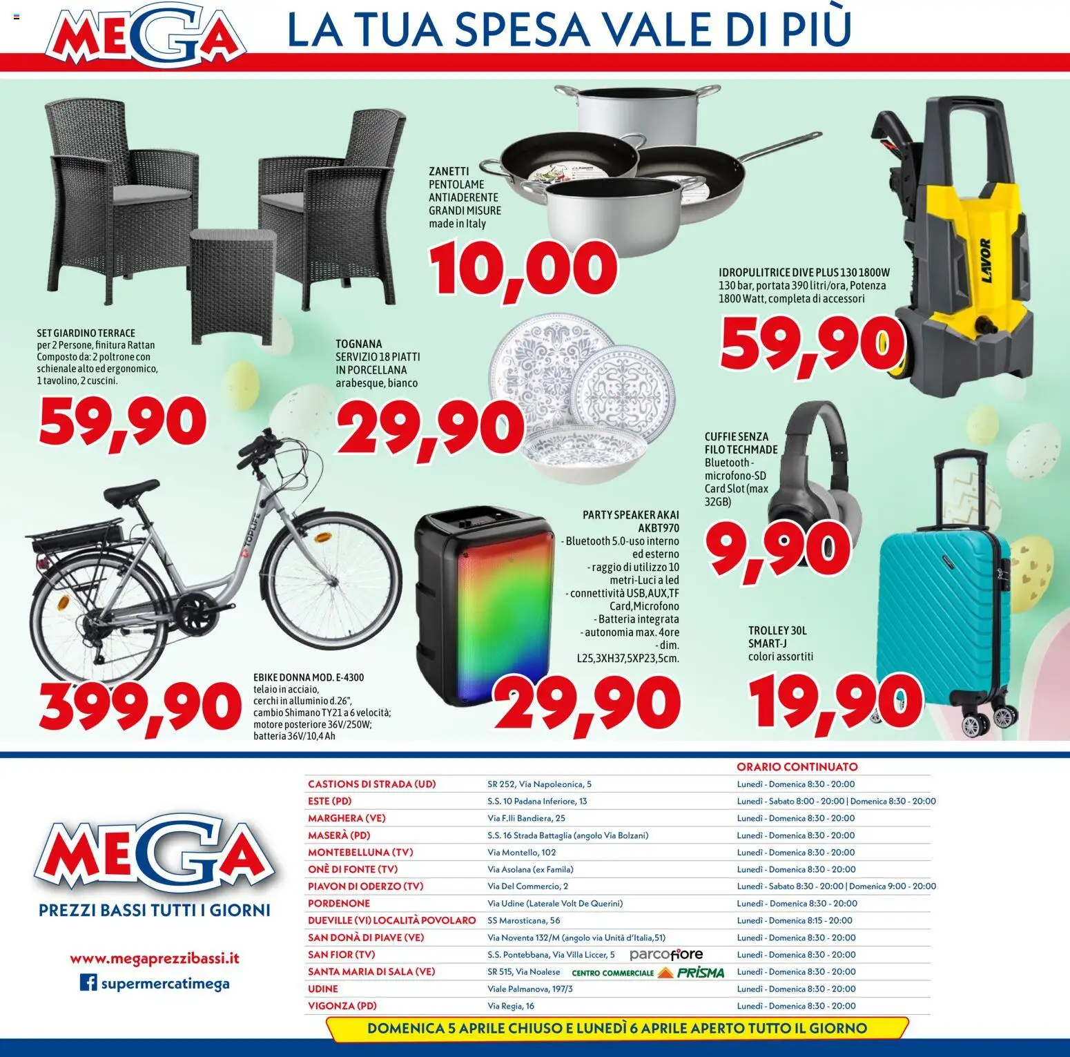 Volantino Mega del 26.03.2026 | Pagina: 12 | Prodotti: Cuffie, Speaker, Alluminio, Trolley