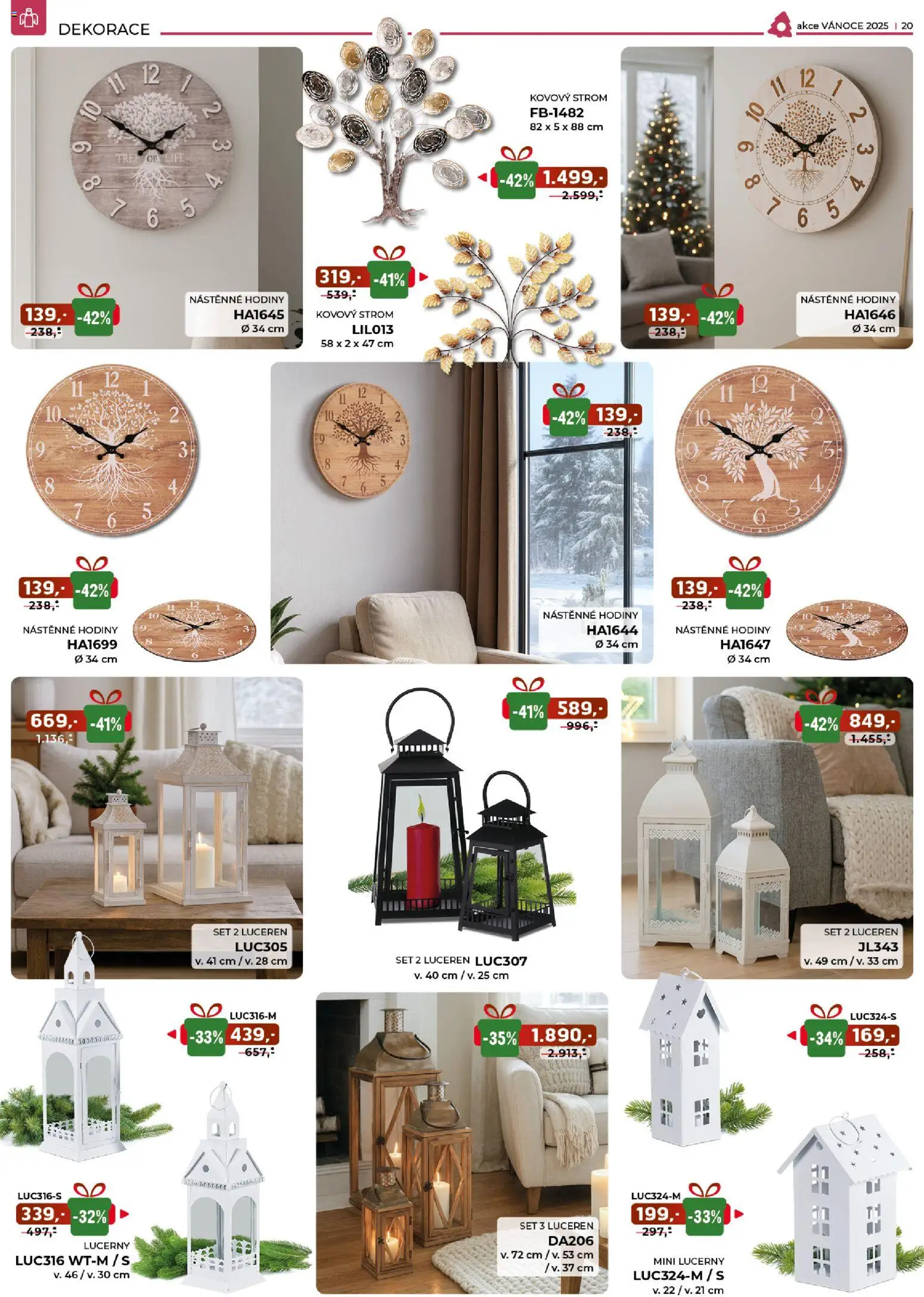 Jamall nábytek leták - Vánoce od 05.11.2025 | Strana: 20 | Produkty: Hodiny, Dekorace, Lucerny