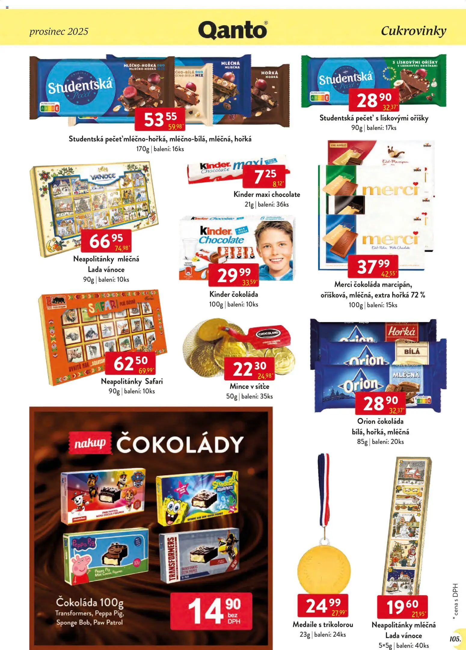 Astur & Qanto leták - Velkoobchod 12/2025 od 01.12.2025 | Strana: 105 | Produkty: Kinder čokoláda, Merci, Kinder, Milk chocolate