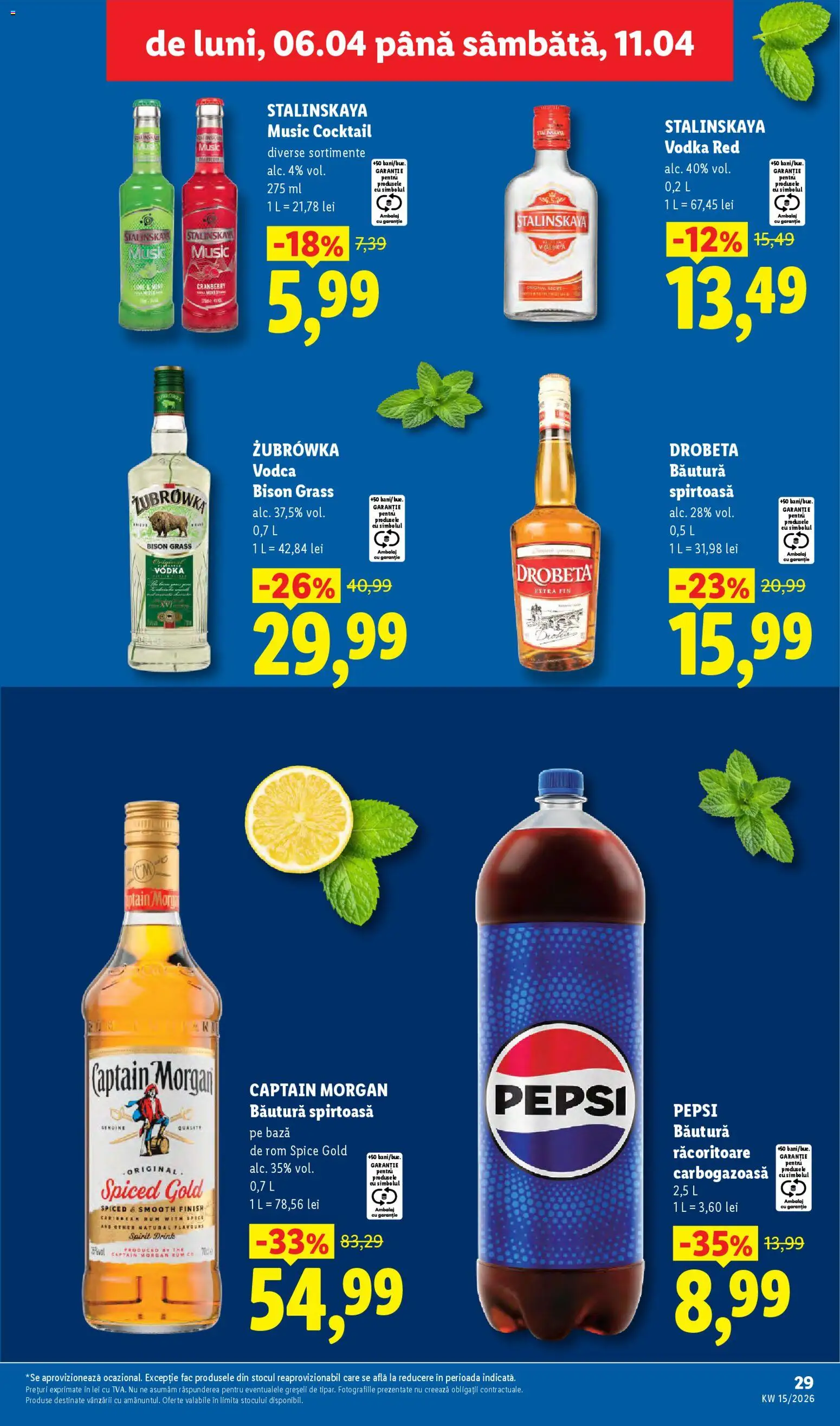 Noul catalog Lidl – valabil de la 06.04.2026 | Pagină: 29 | Produse: Su ısıtıcı, Cocktail, Rom, Vodka
