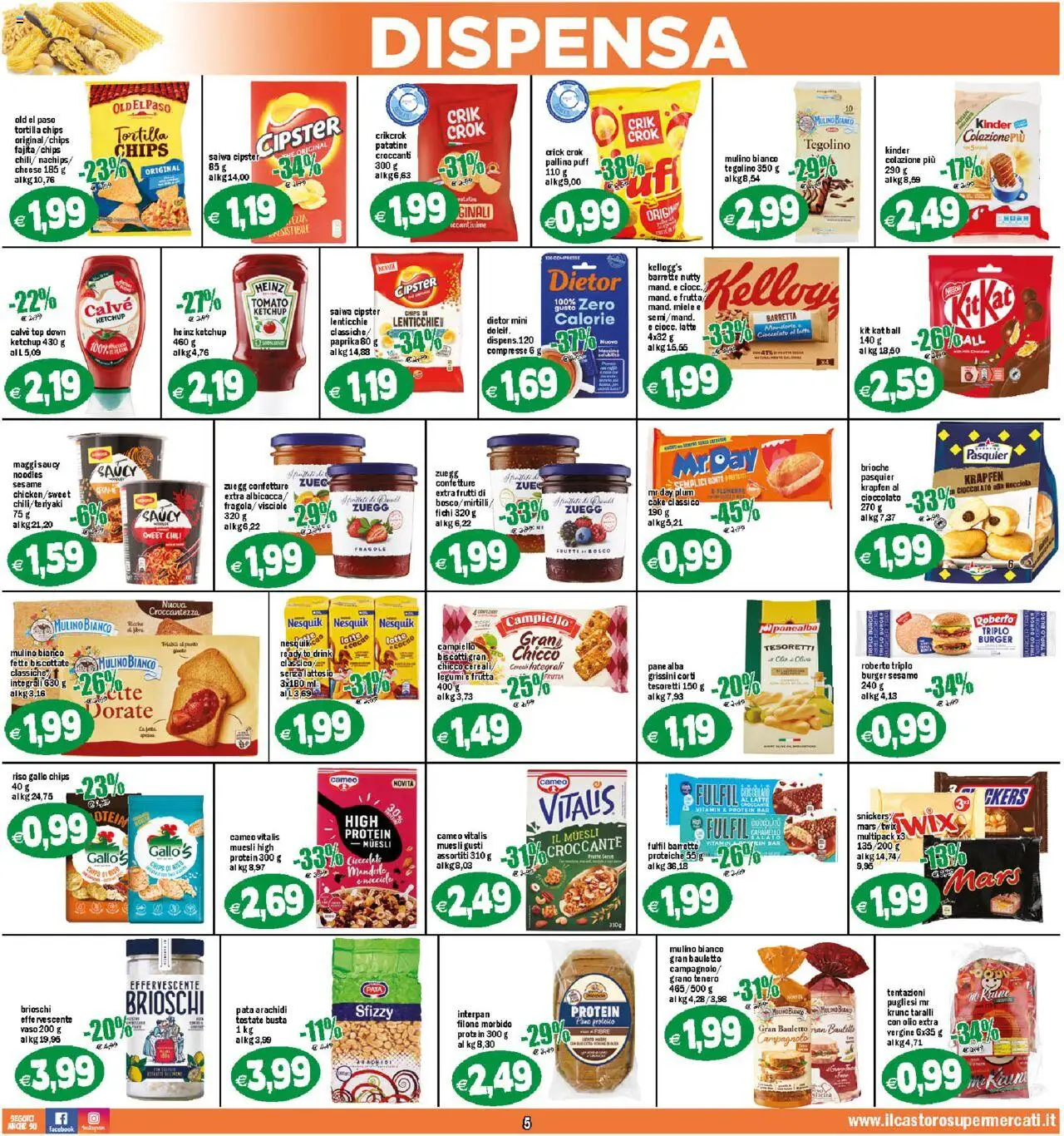 Volantino Il Castoro del 05.09.2025 | Pagina: 5 | Prodotti: Legumi, Fragole, Olio, Vaso