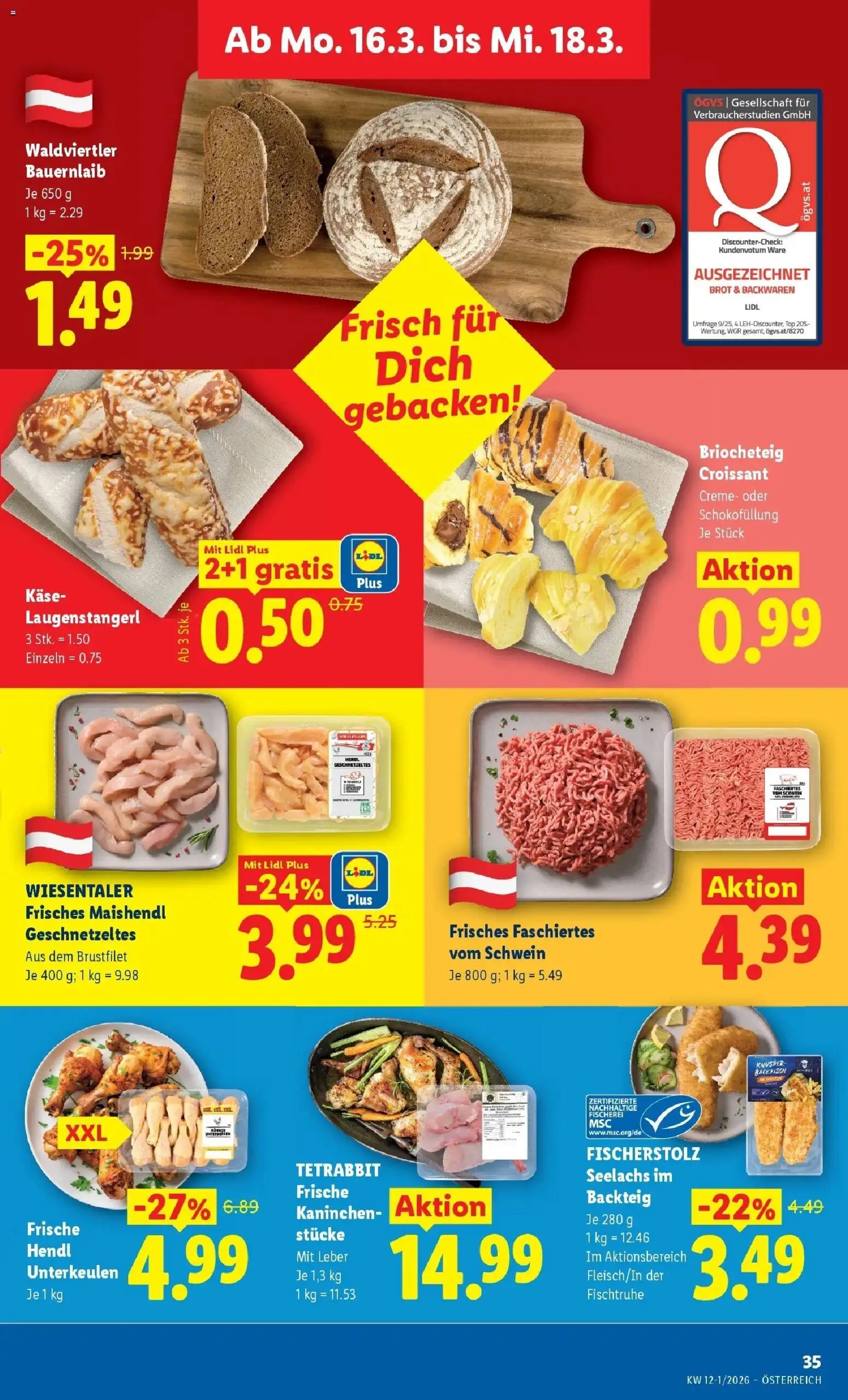 Lidl Flugblatt - Wien, Langenzersdorf, Zwettl gültig ab 12.03.2026 | Seite: 40 | Produkte: Käse, Creme, Brot