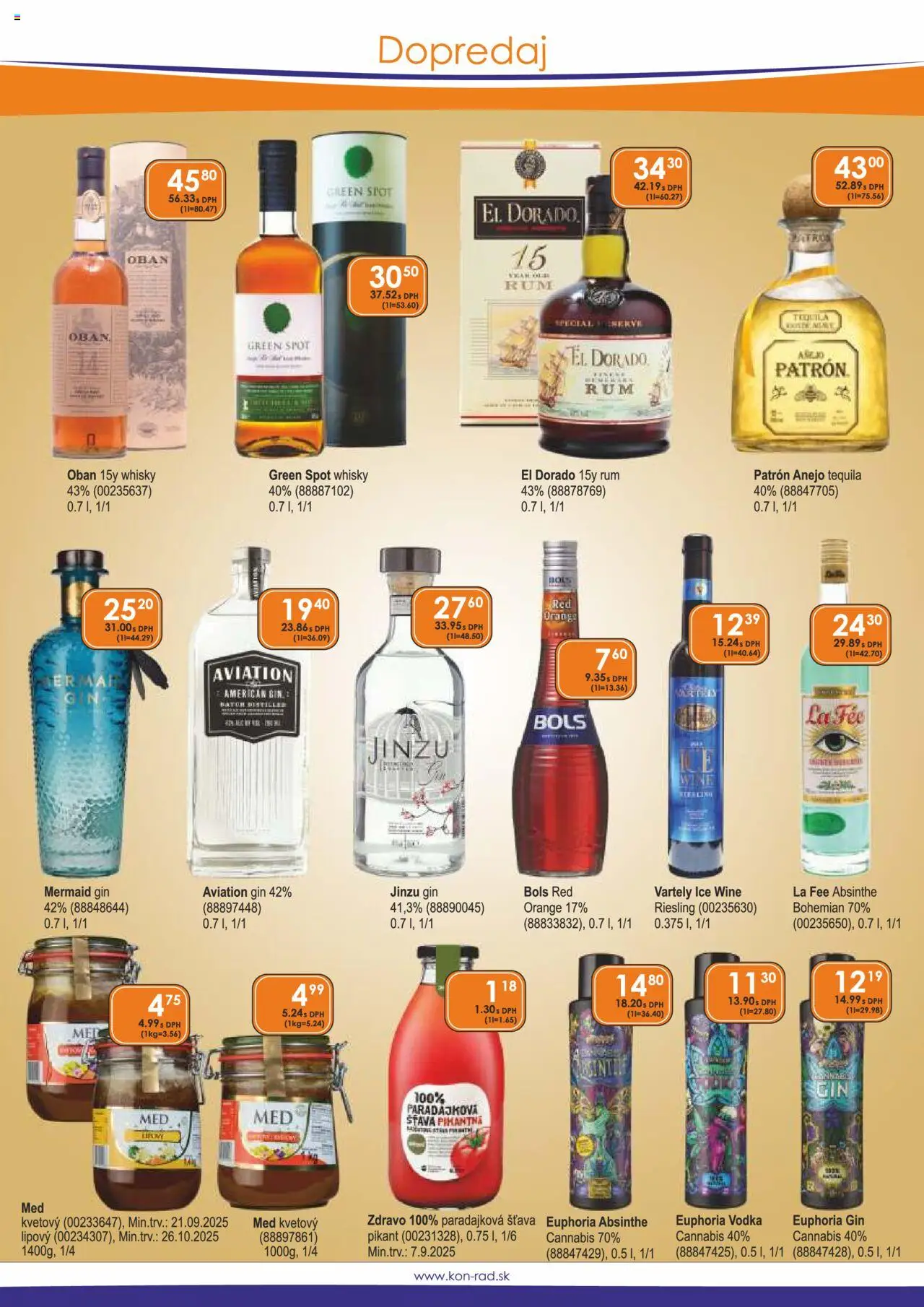 KON - RAD leták │ platný od 01.09.2025 | Strana: 43 | Produkty: Vodka, Whisky, Med, Rum