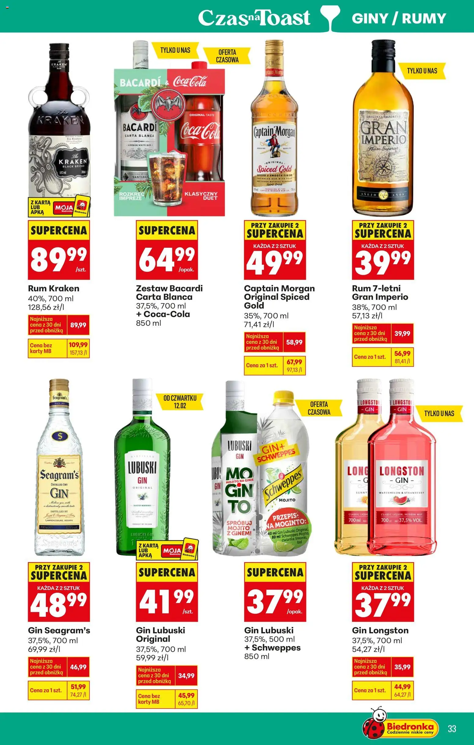 Biedronka Polsko leták - Czas na toast od 09.02.2026 | Strana: 41 | Produkty: Rum, Gin, Mojito, Dry gin