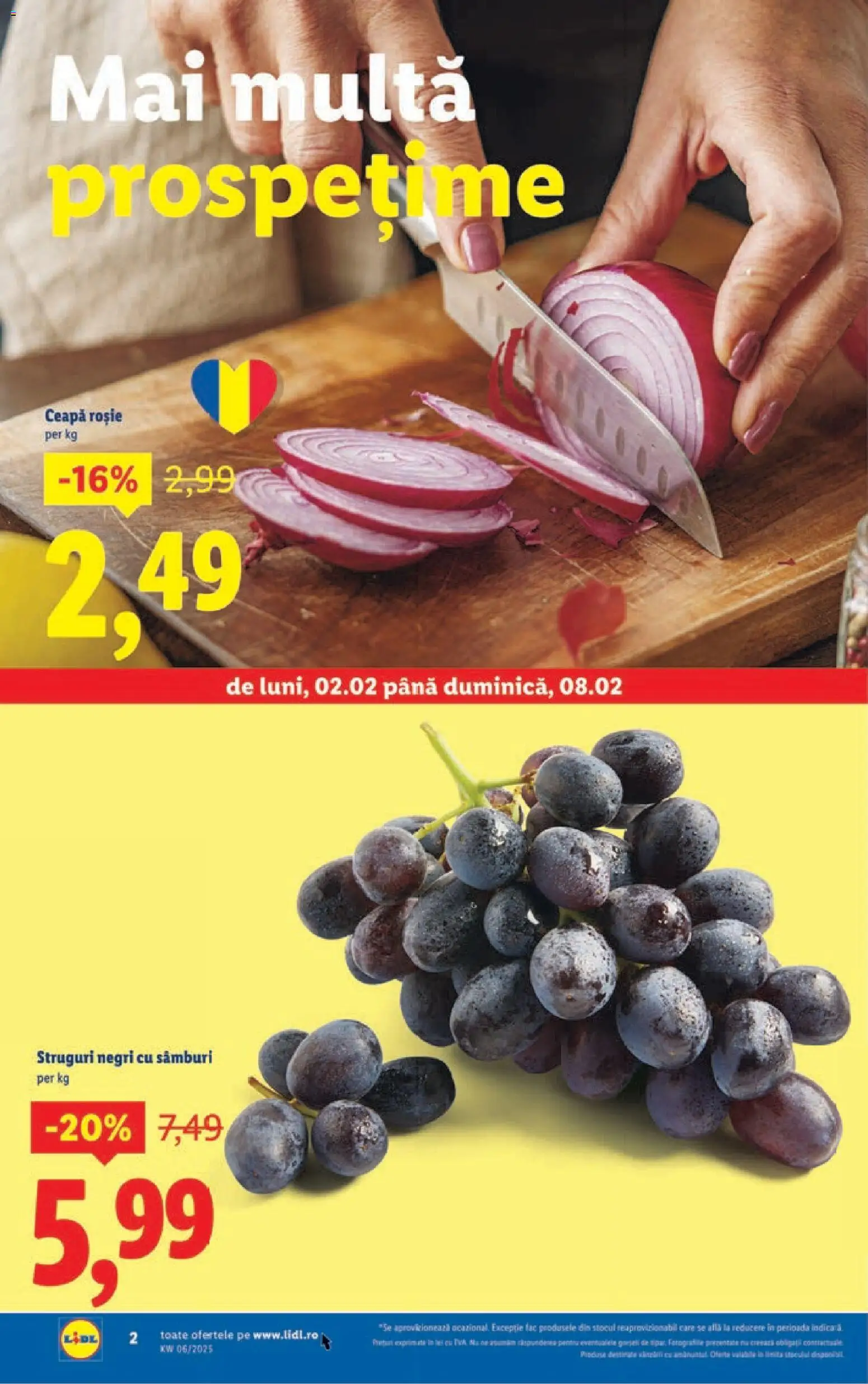 Noul catalog Lidl – valabil de la 02.02.2026 | Pagină: 2 | Produse: Struguri, Ceapă