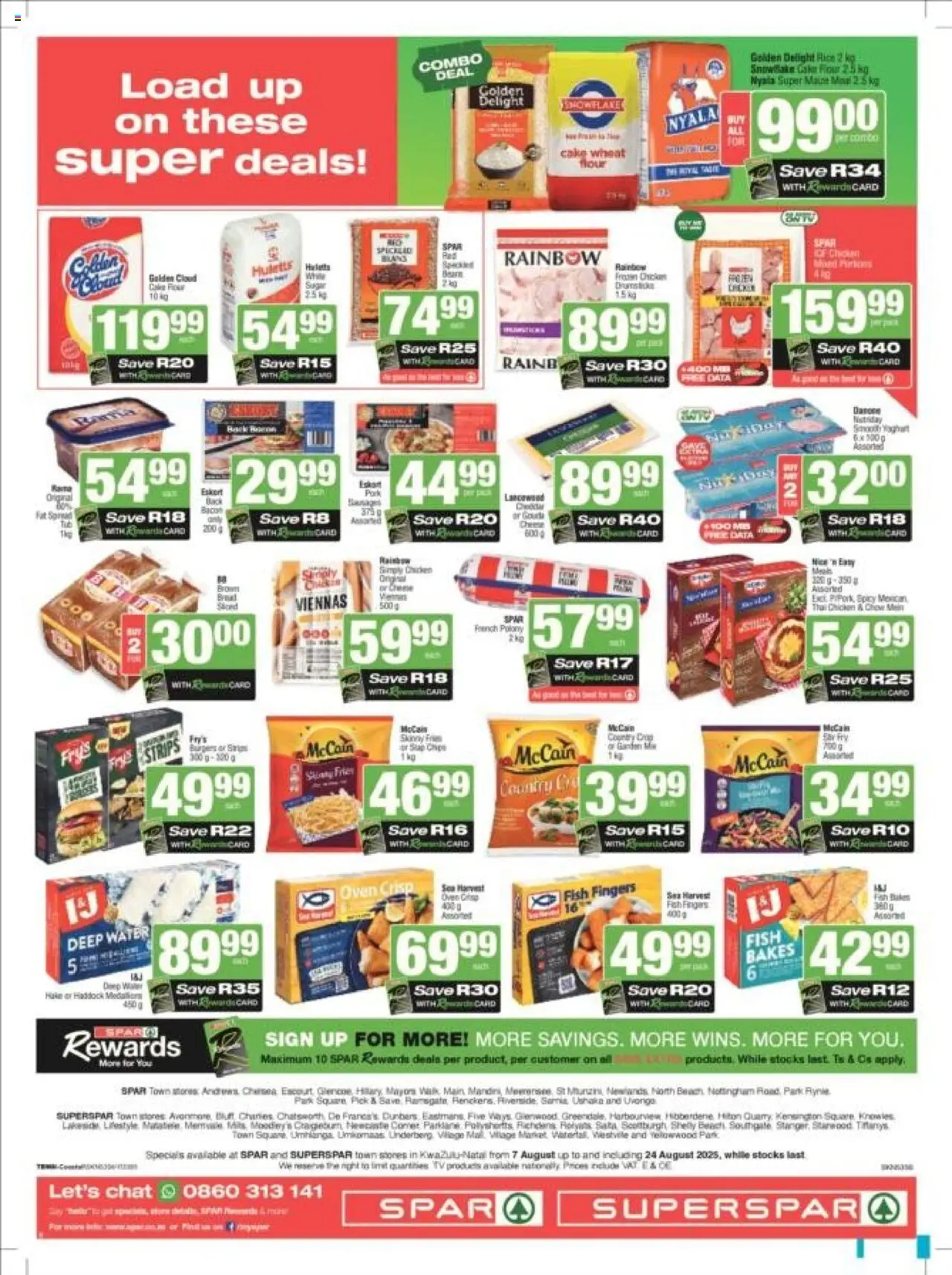 Superspar - Kwazulu-Natal - Weekly Specials │ valid from 07.08.2025 | Page: 8 | Products: Oven, Cheese, Burgers, Fry's