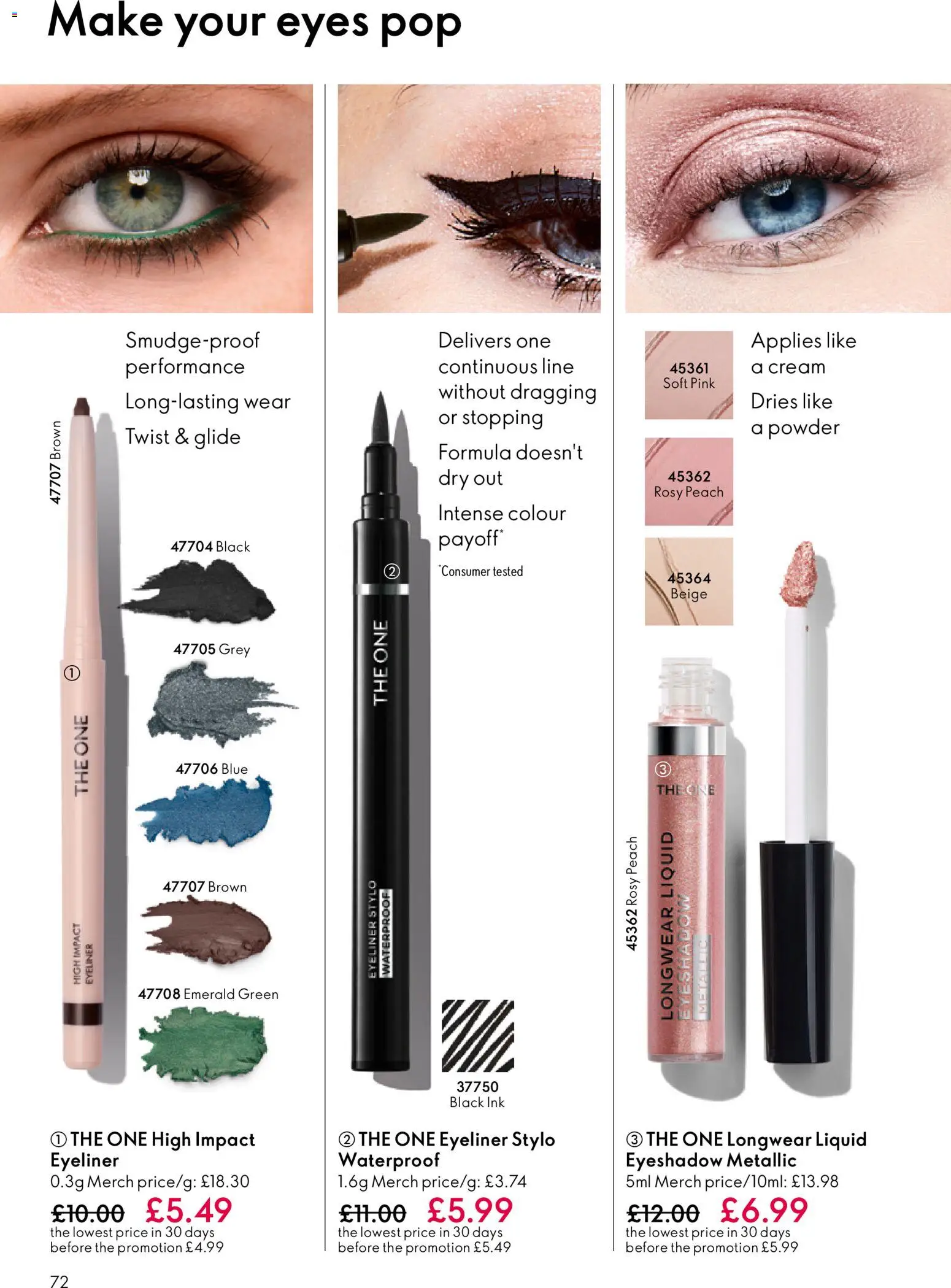 {H1} | Page: 72 | Products: Powder, Eyeliner, Cream