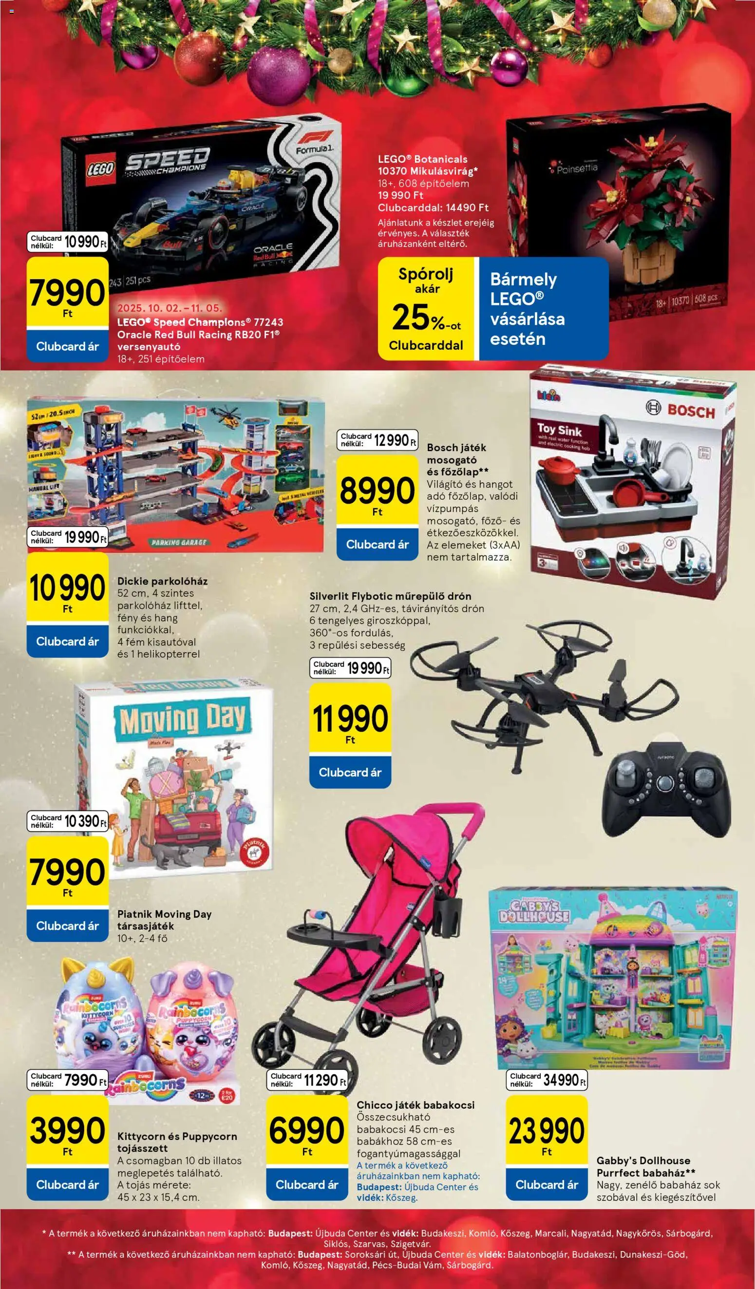 Tesco akciós ujság - amely érvényes a következő dátumtól: 29.10.2025 | Oldal: 2 | Termékek: Főzőlap, Red bull, Társasjáték, Játék babakocsi