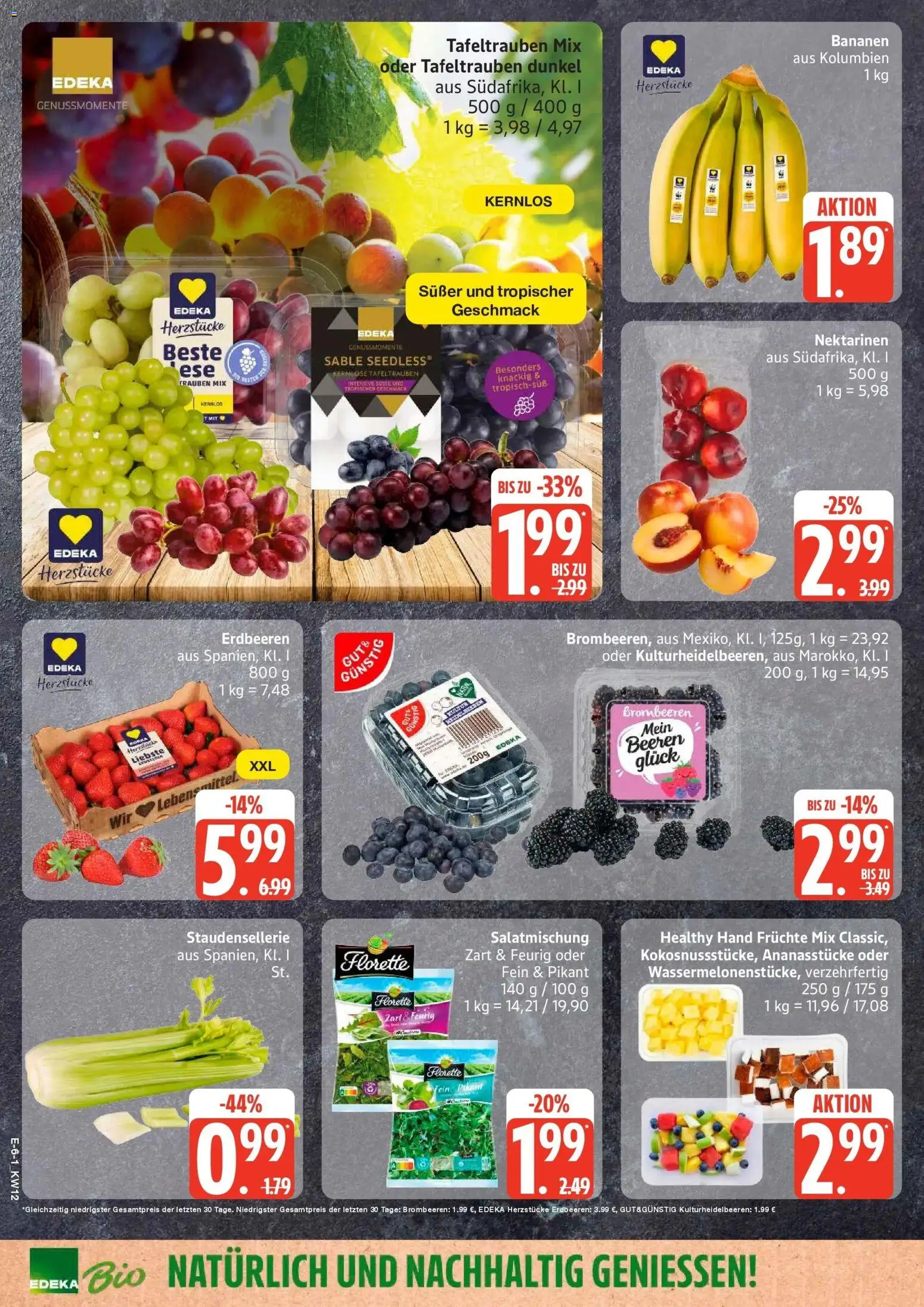 Angebote – gültig ab 16.03.2026 | Seite: 6 | Produkte: Nektarinen, Trauben, Bananen, Erdbeeren