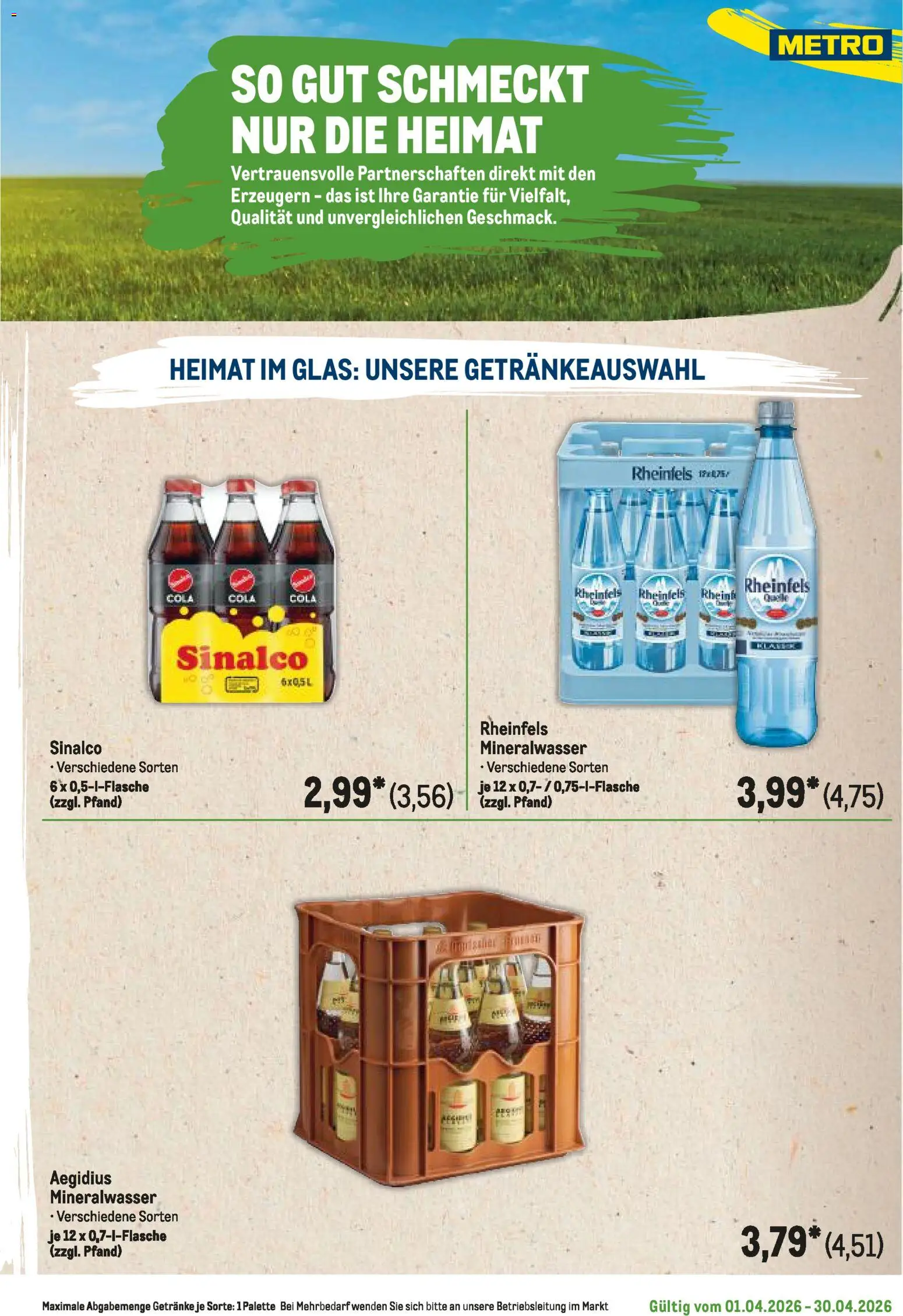Metro Regionaler Flyer – gültig ab 01.04.2026 | Seite: 49 | Produkte: Sinalco, Cola, Mineralwasser