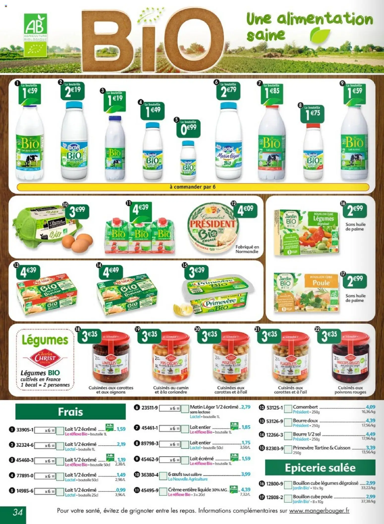 {H1} | Page: 34 | Produits: Sel, Beurre, Œufs, Crème