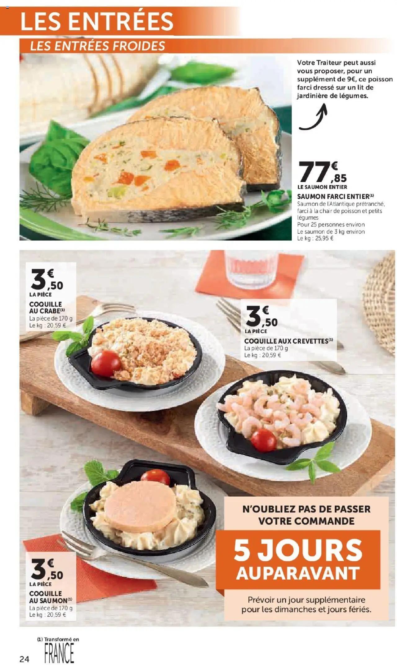 {H1} | Page: 24 | Produits: Saumon entier, Jardinière, Lit, Saumon