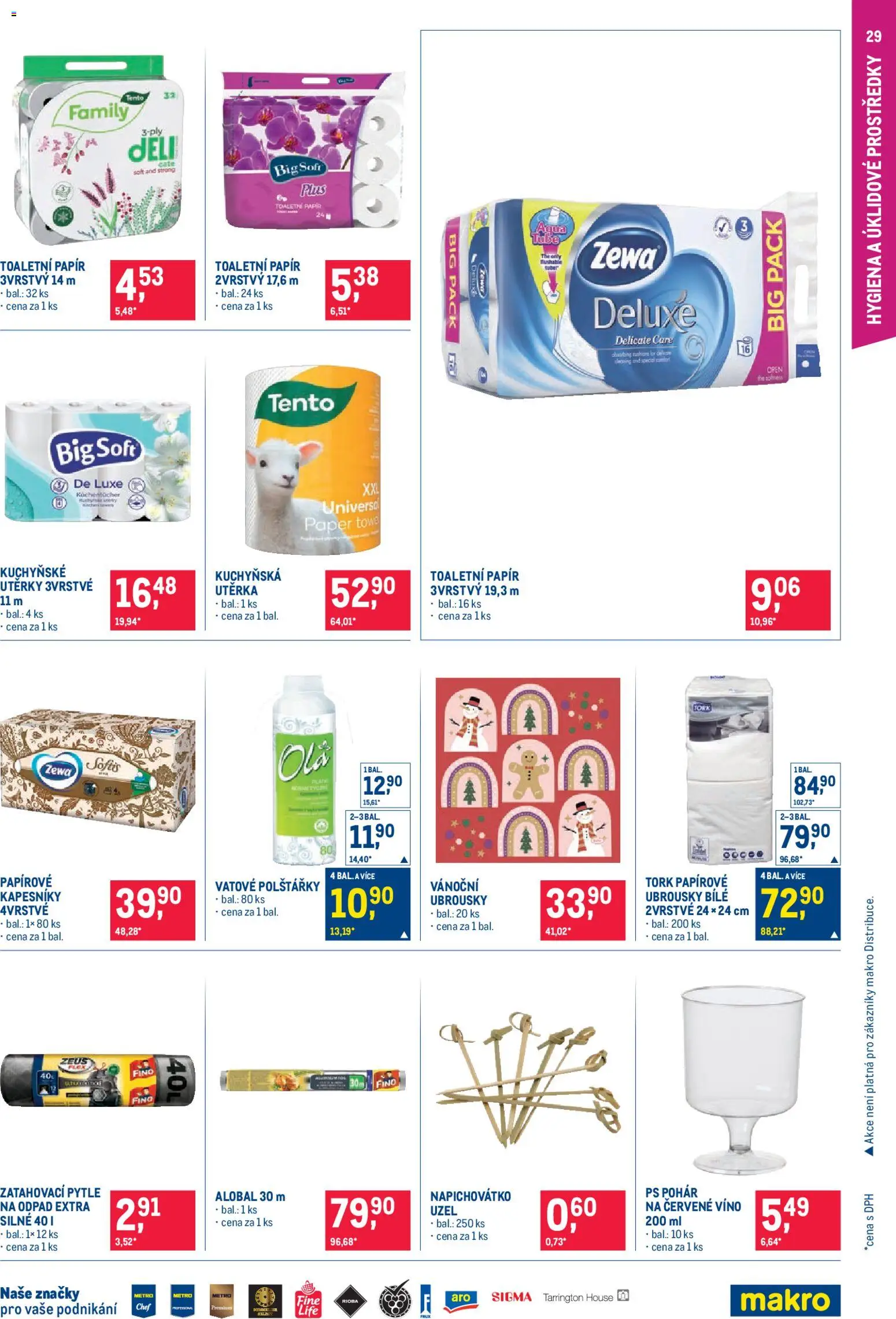 Makro leták - Pro milovníky jídla od 17.12.2025 | Strana: 29 | Produkty: Zewa, Alobal, Pohár, Zewa Toaletní papír