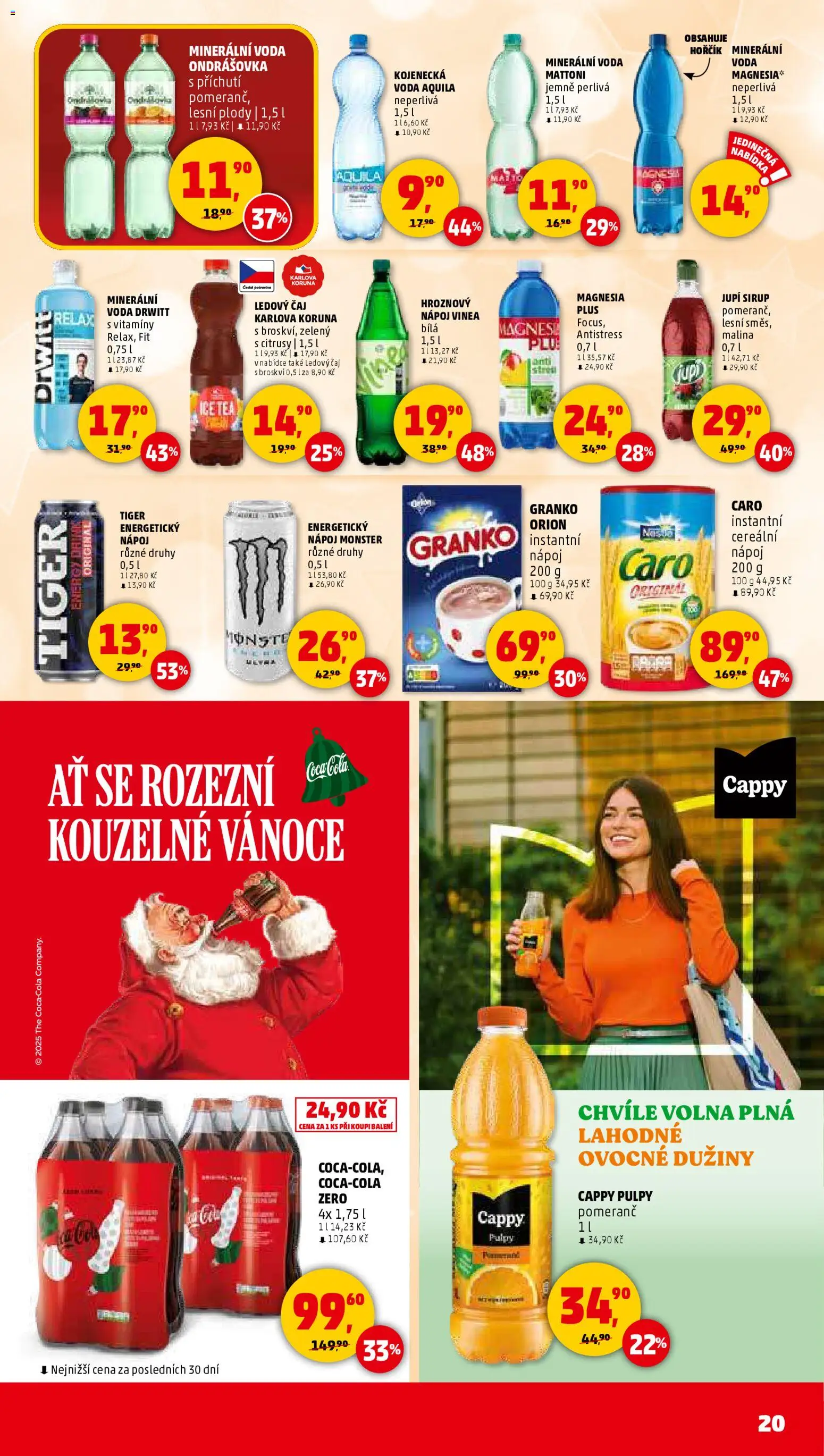 Penny Market leták - Čtvrtečník od 04.12.2025 | Strana: 20 | Produkty: Čaj, Jupí, Minerální voda, Ledový čaj