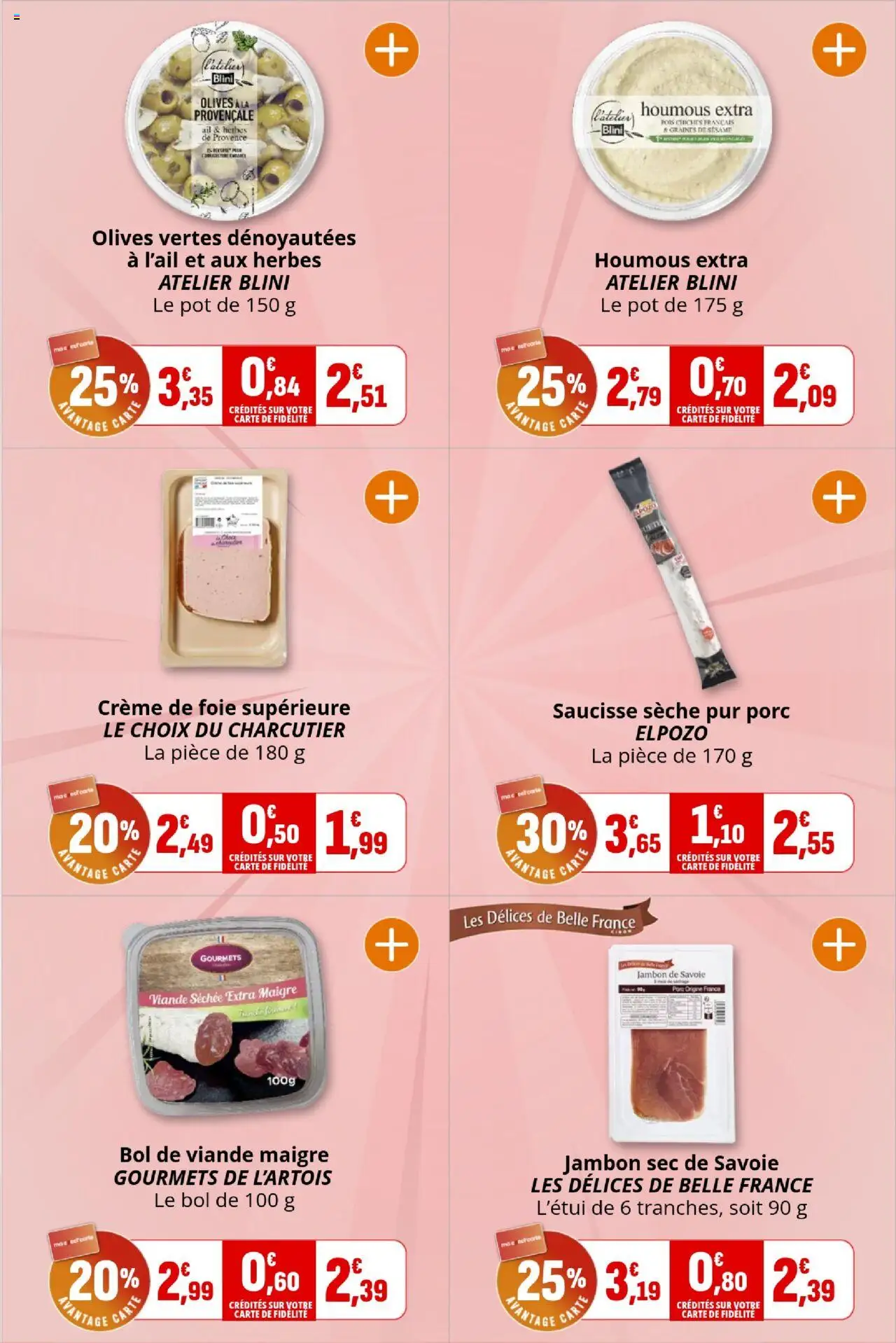 {H1} | Page: 6 | Produits: Olives, Pois chiches, Pois, Saucisse