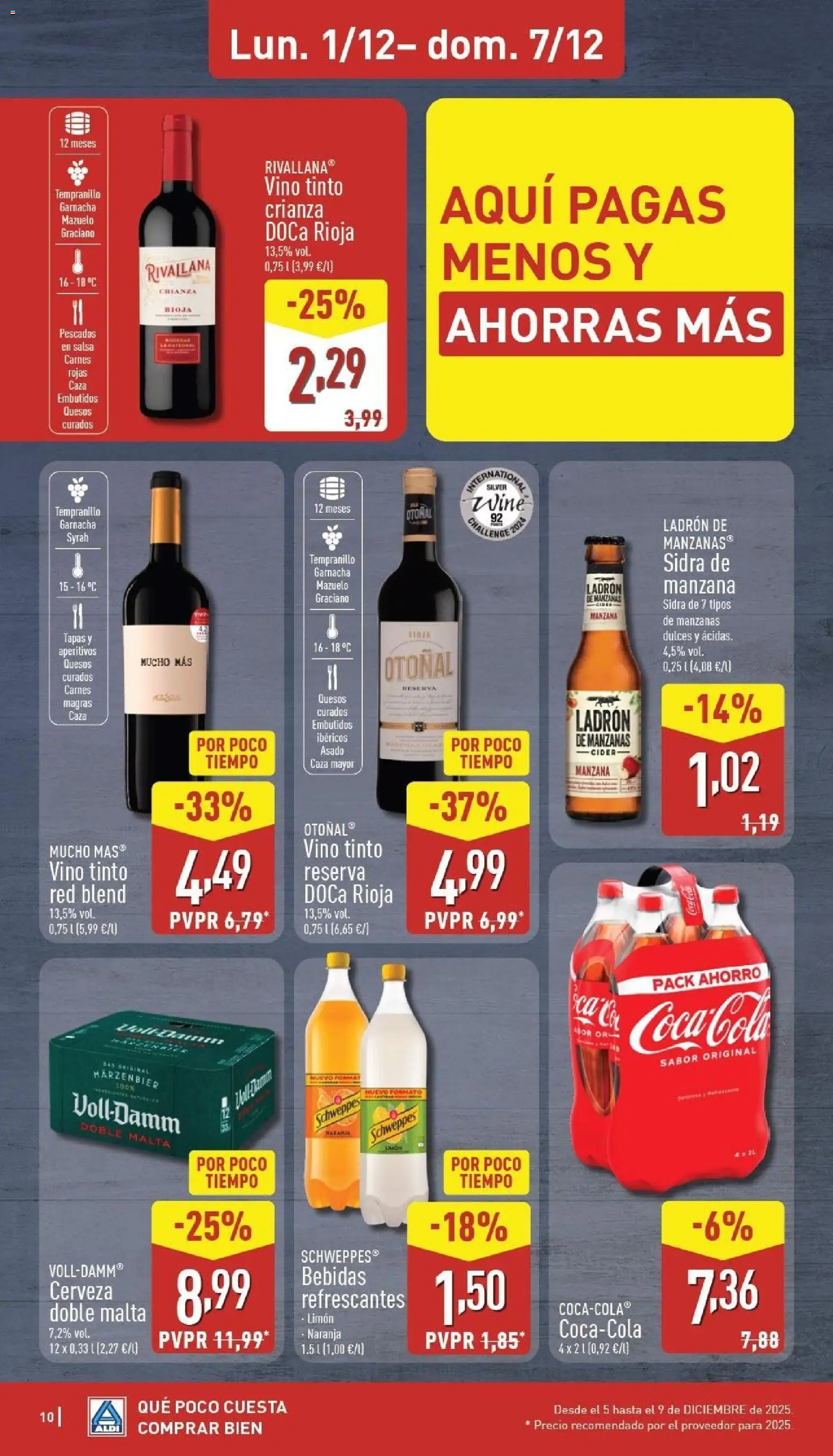 Aldi folleto Península │ válido desde el 01.12.2025 | Página: 10 | Productos: Vino, Cerveza, Manzana, Νυχτικό