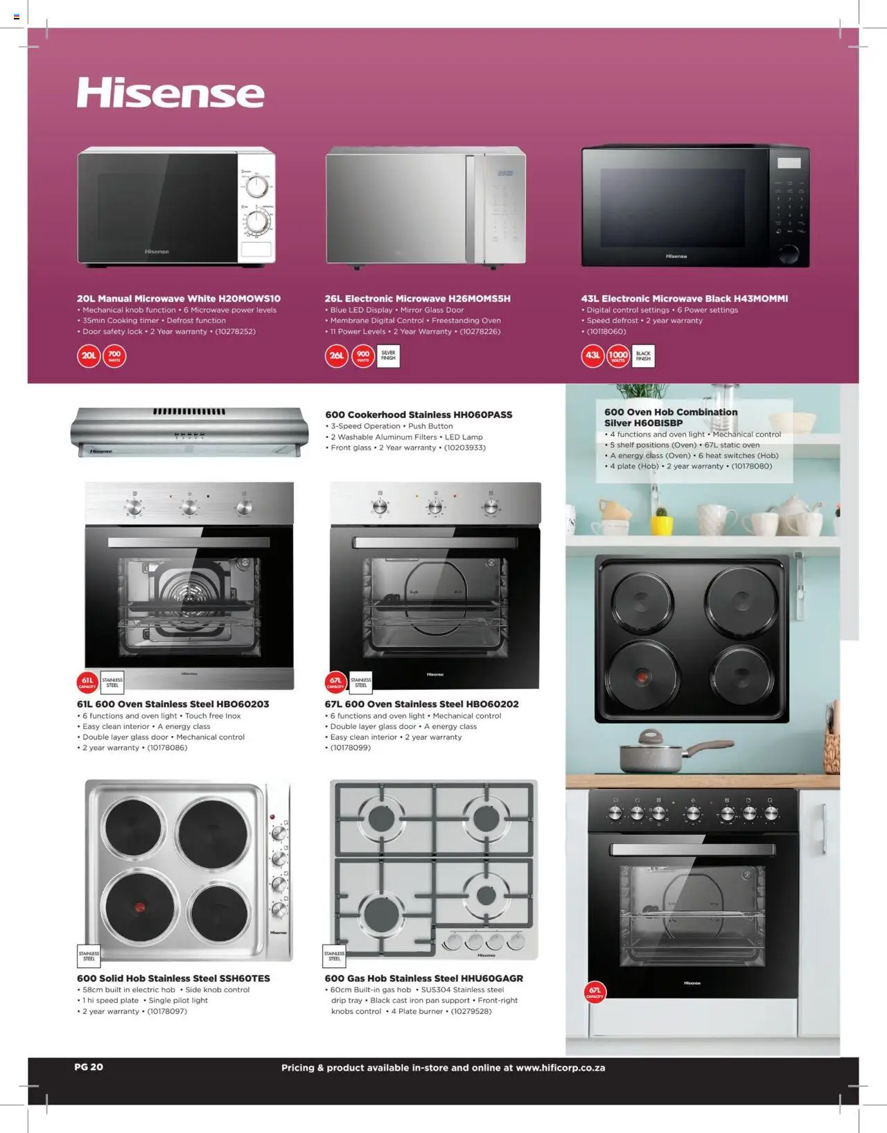 New HiFi Corp catalogue – valid from 12.02.2024 | Page: 20 | Products: Oven, Hob, Plate, Lamp